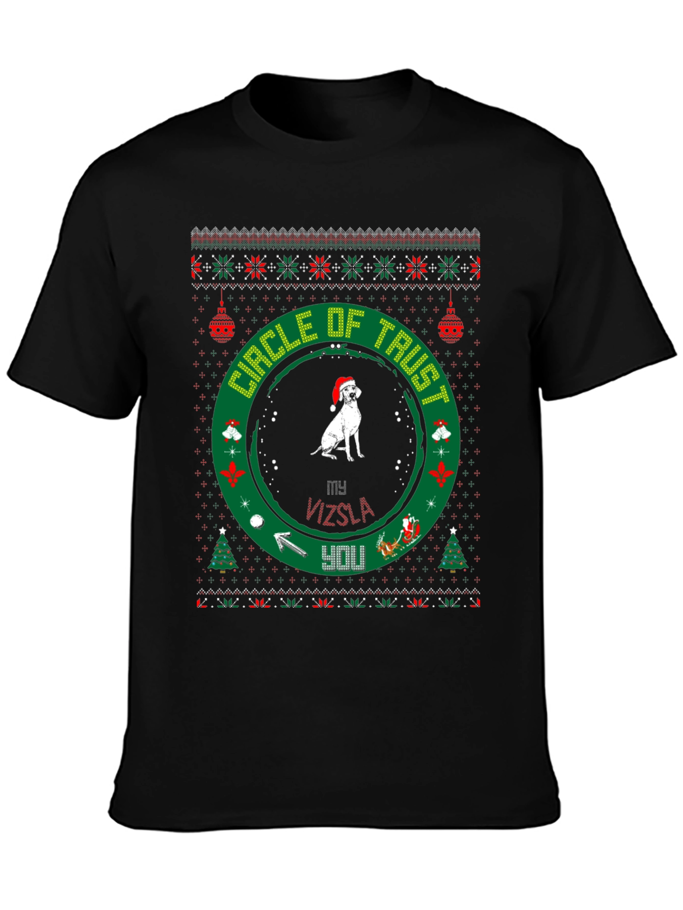 Vizsla Circle of Trust Christmas T-Shirt