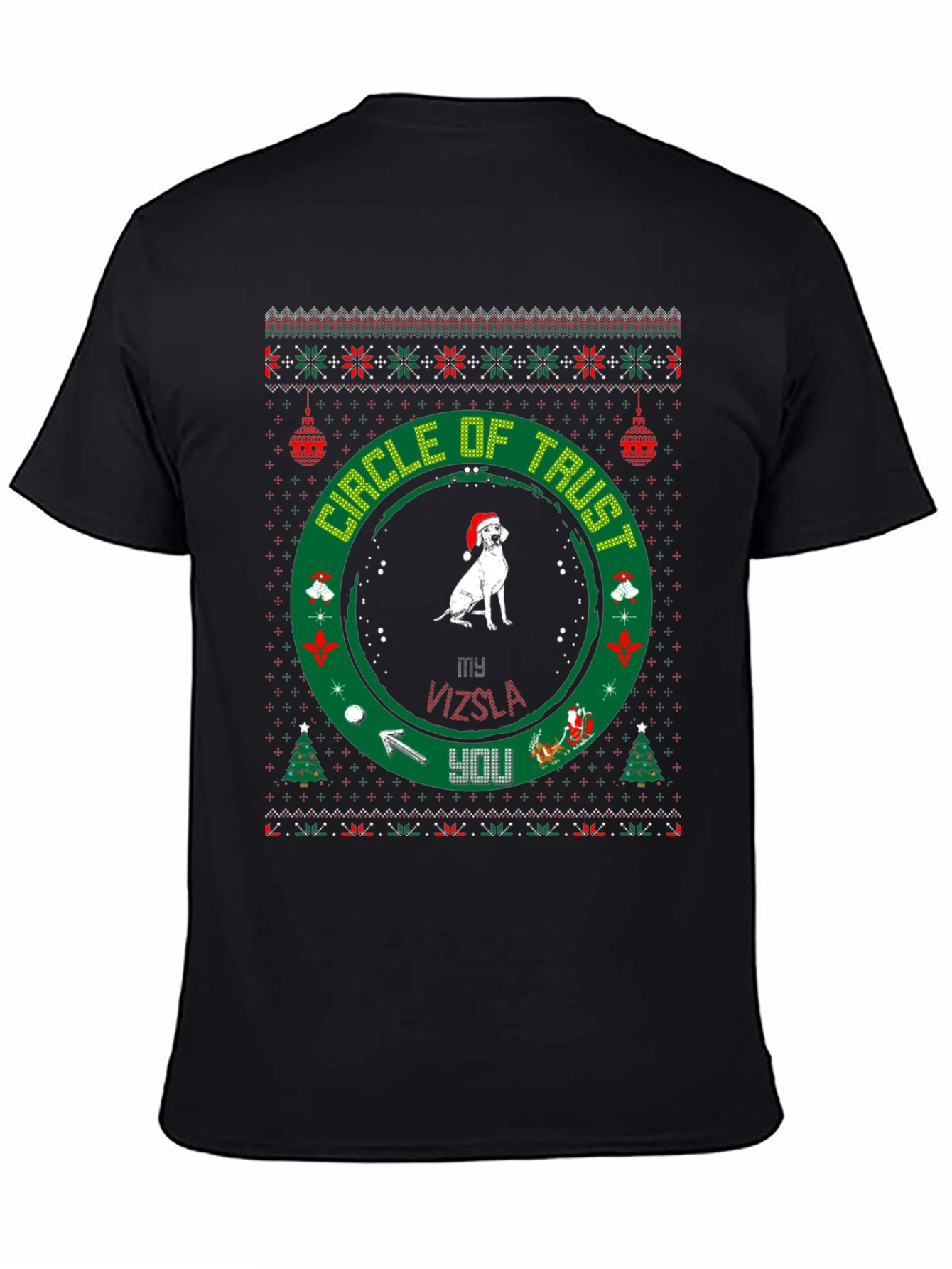 Vizsla Circle of Trust Christmas T-Shirt