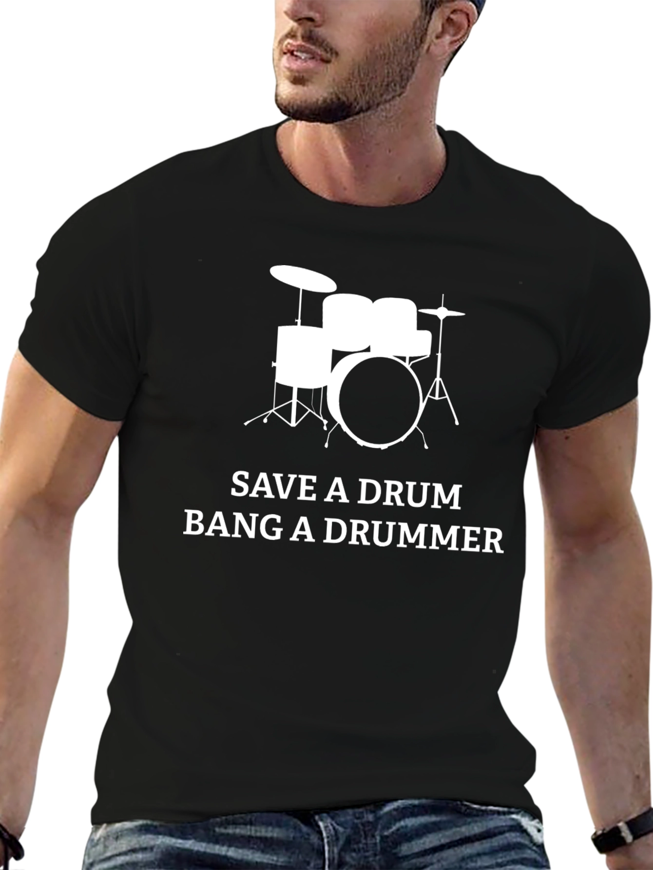Save A Drum Bang A Drummer Graphic T-Shirt