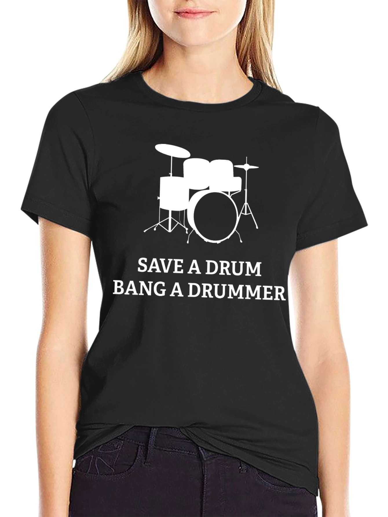 Save A Drum Bang A Drummer Graphic T-Shirt