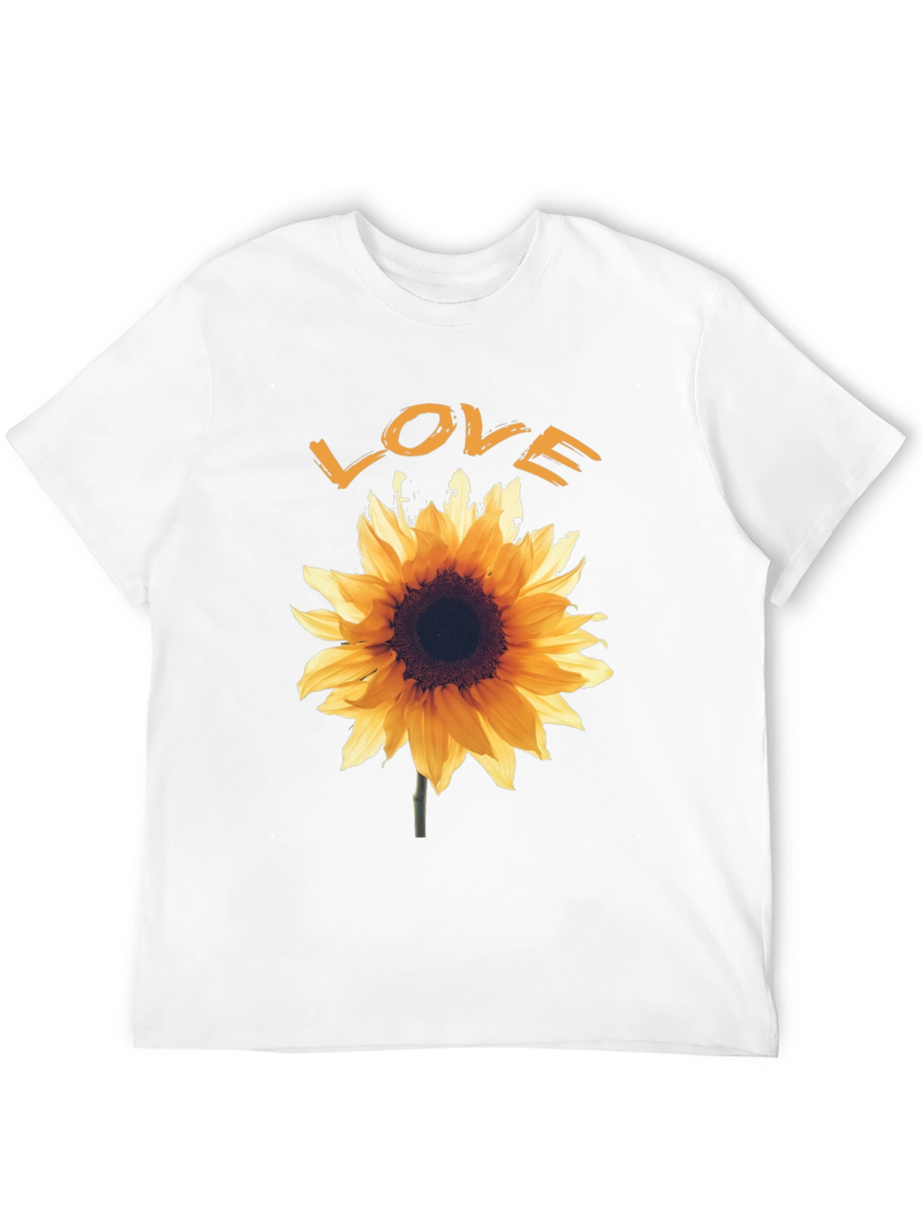 Sunflower Love Graphic Tee - Black Cotton T-Shirt