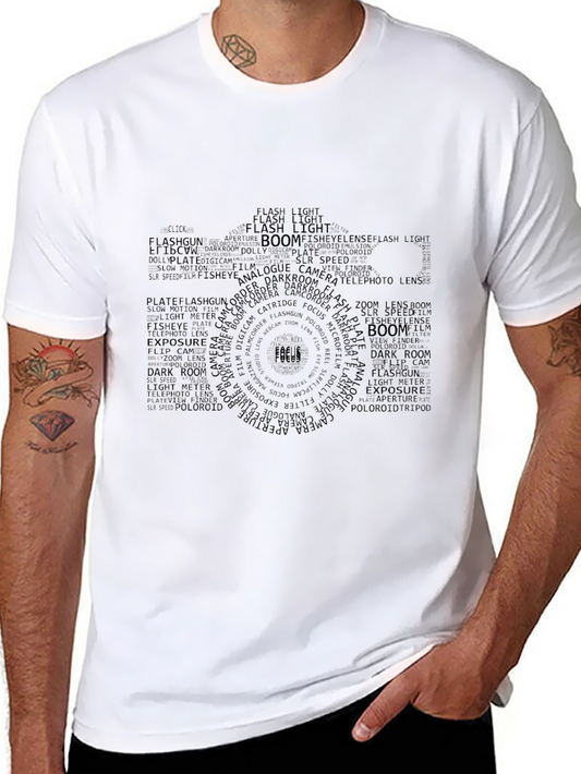 Camera Word Art Graphic T-Shirt