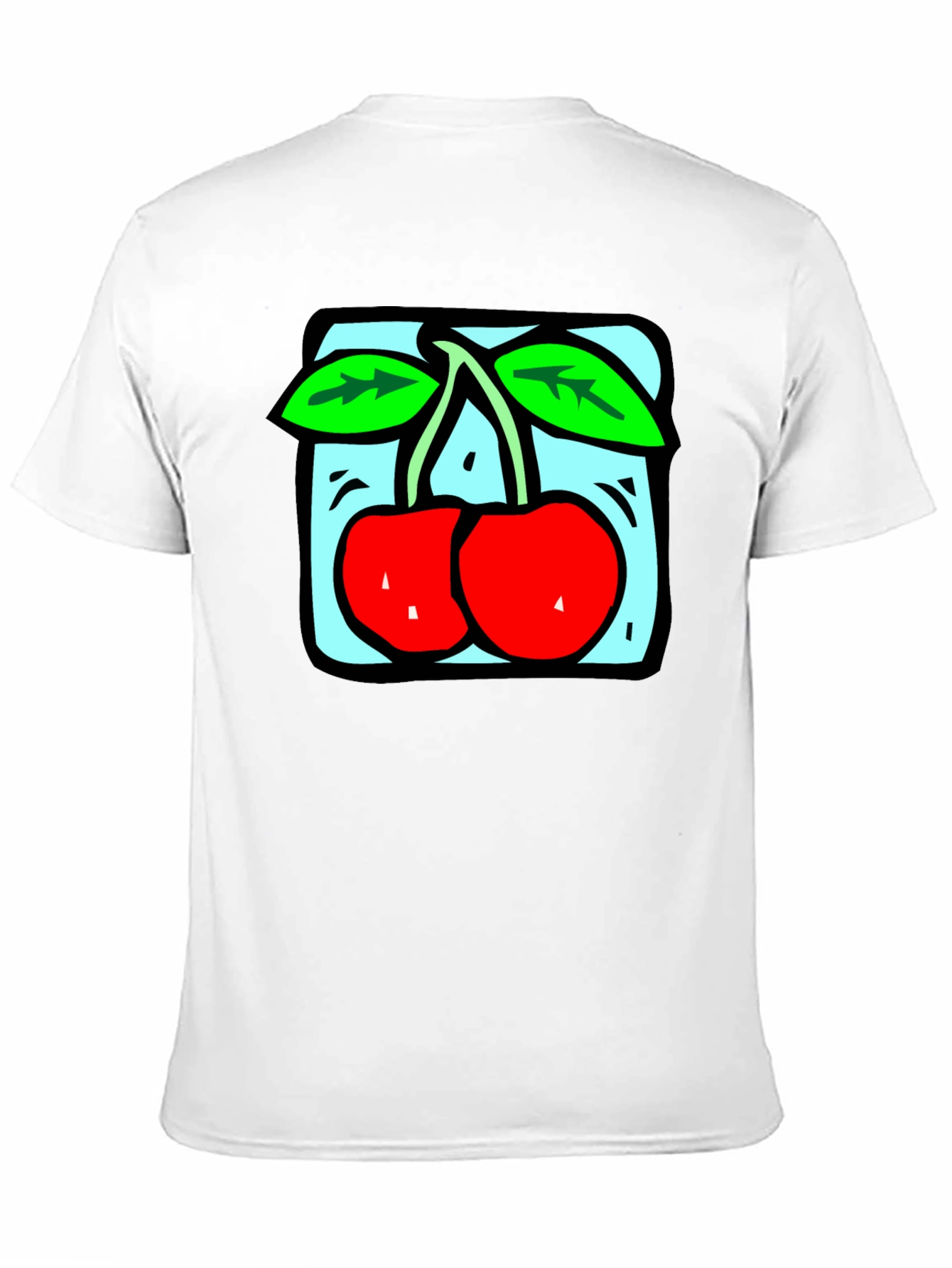 Retro Cherry Graphic Tee - Black Cotton T-Shirt