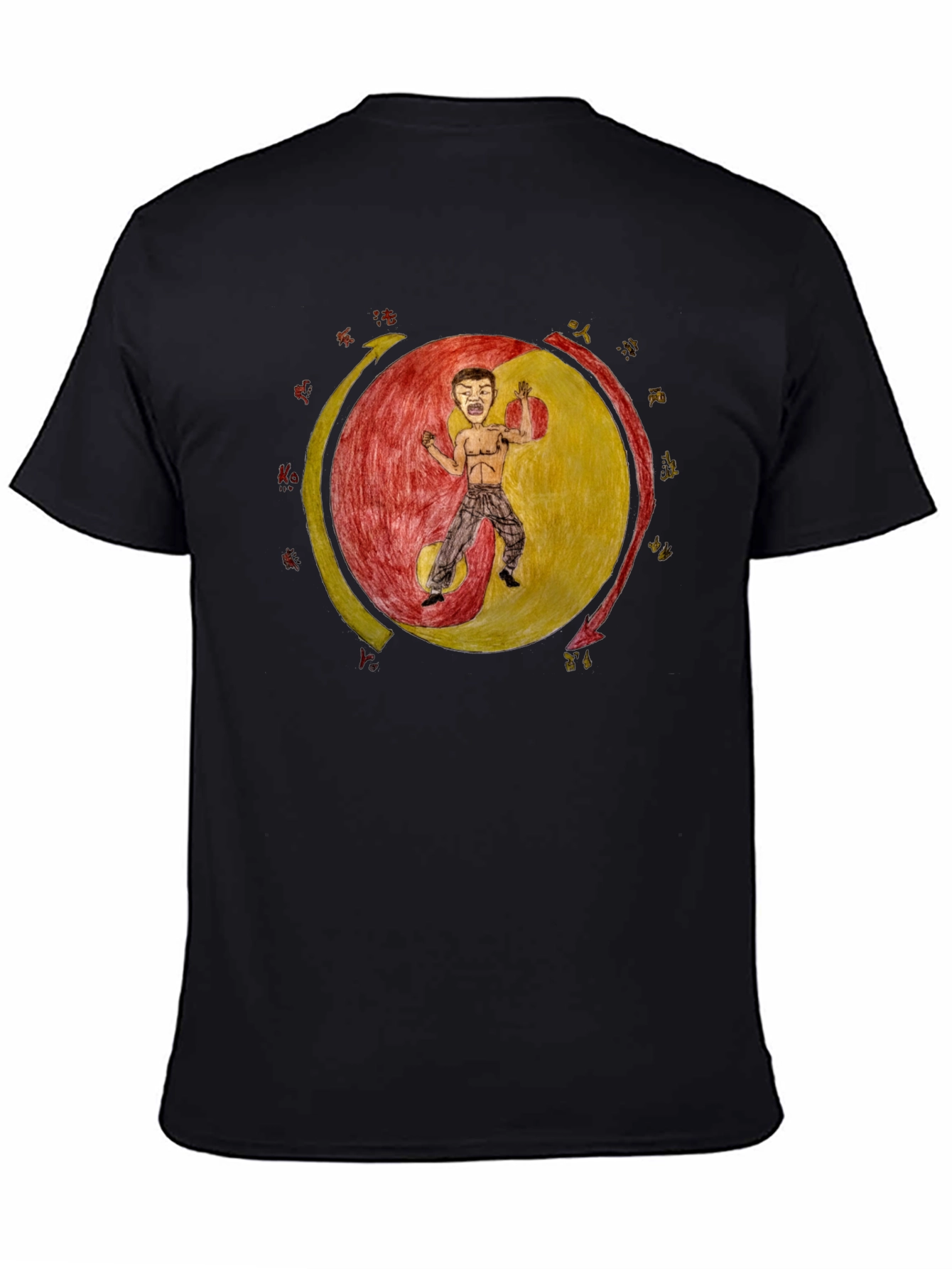 Yin Yang Warrior T-Shirt - Black