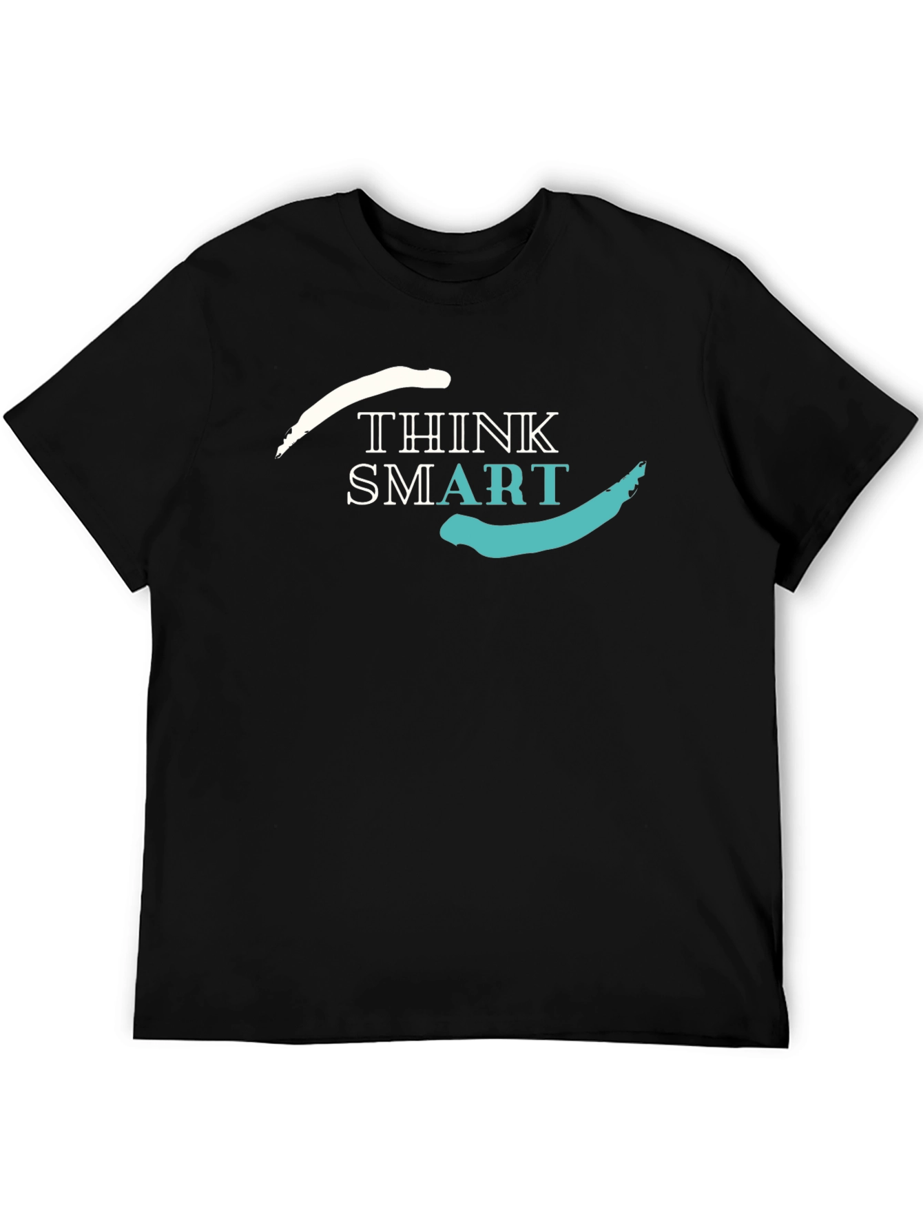 Think Smart Graphic Tee - Stylish Mens Black T-Shirt