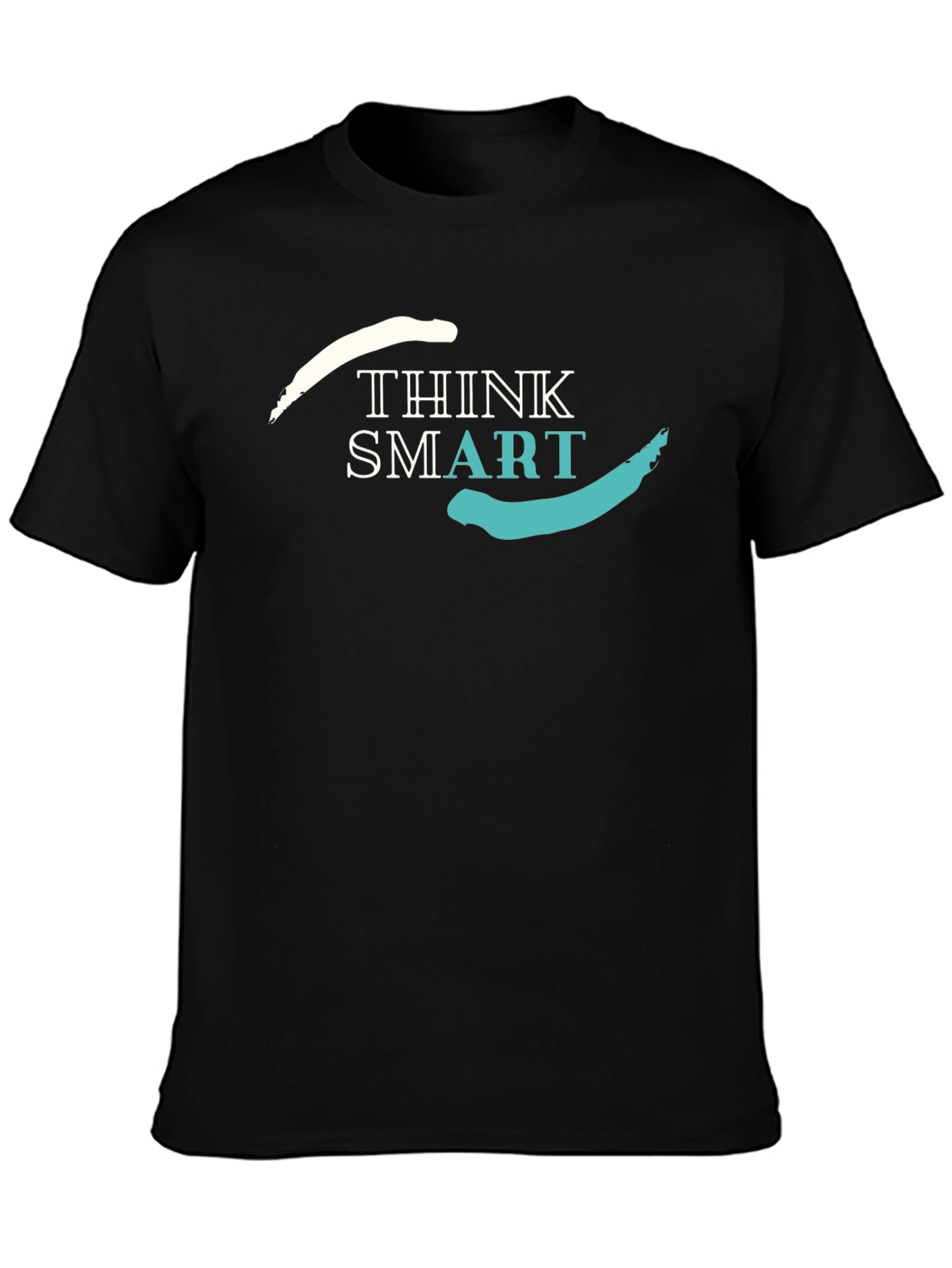 Think Smart Graphic Tee - Stylish Mens Black T-Shirt