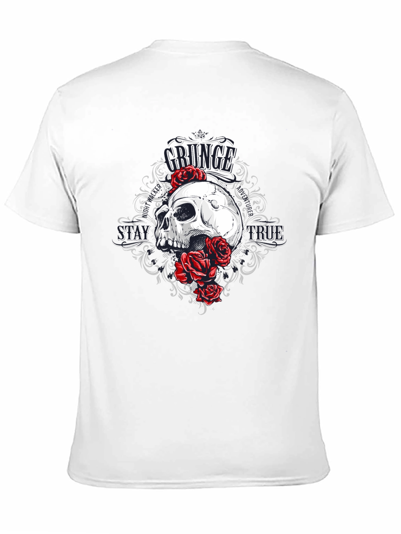 Skull & Roses Graphic Tee - Grunge Style