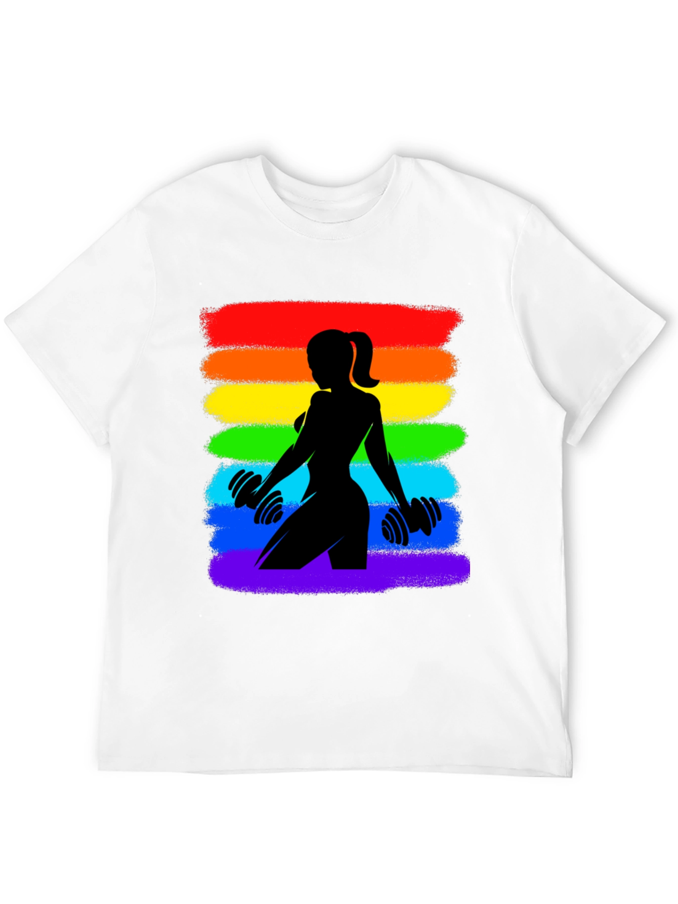 Rainbow Pride Fitness Womans Silhouette T-Shirt