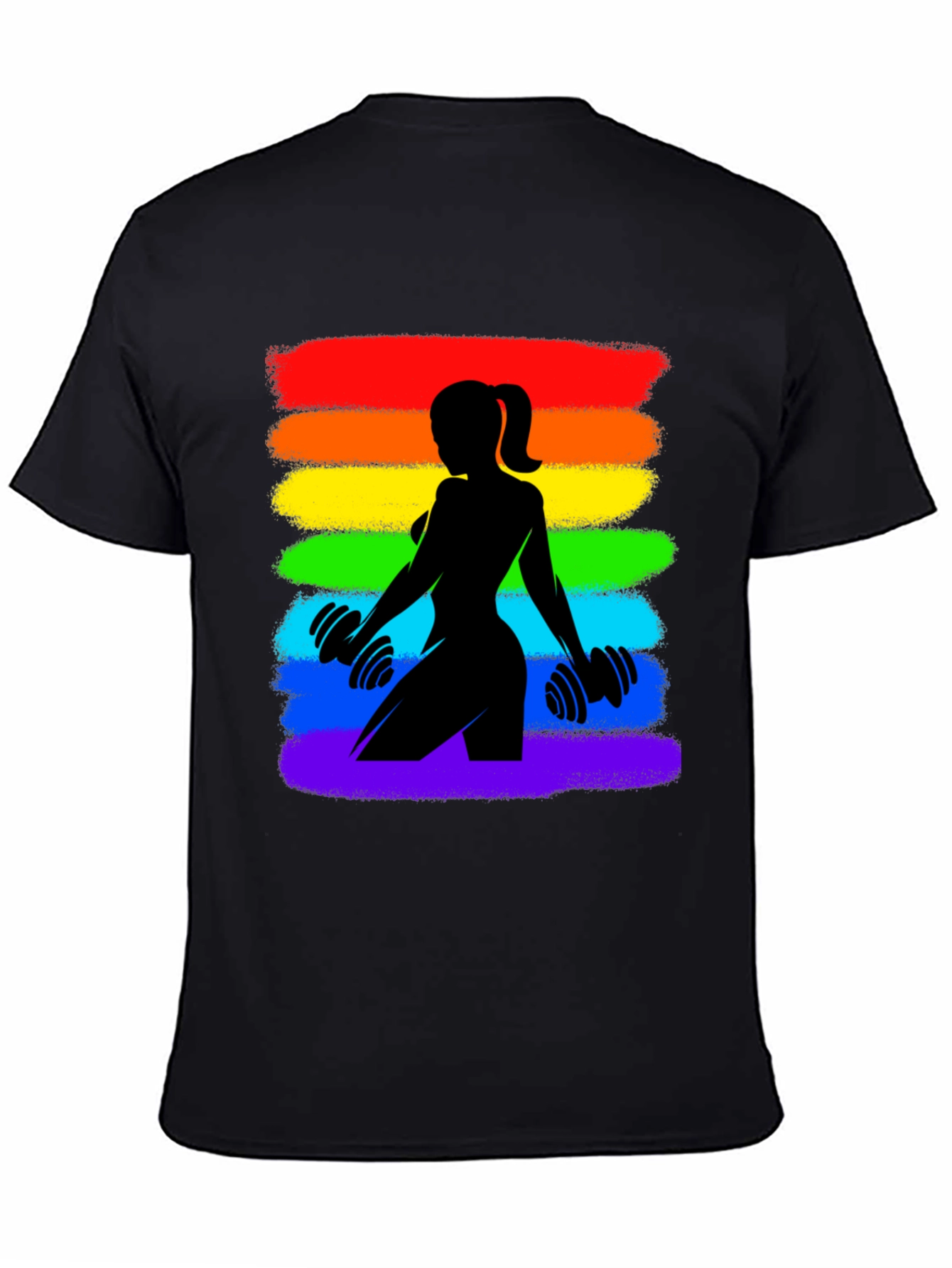 Rainbow Pride Fitness Womans Silhouette T-Shirt