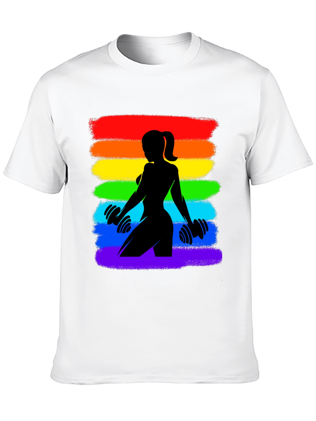 Rainbow Pride Fitness Womans Silhouette T-Shirt