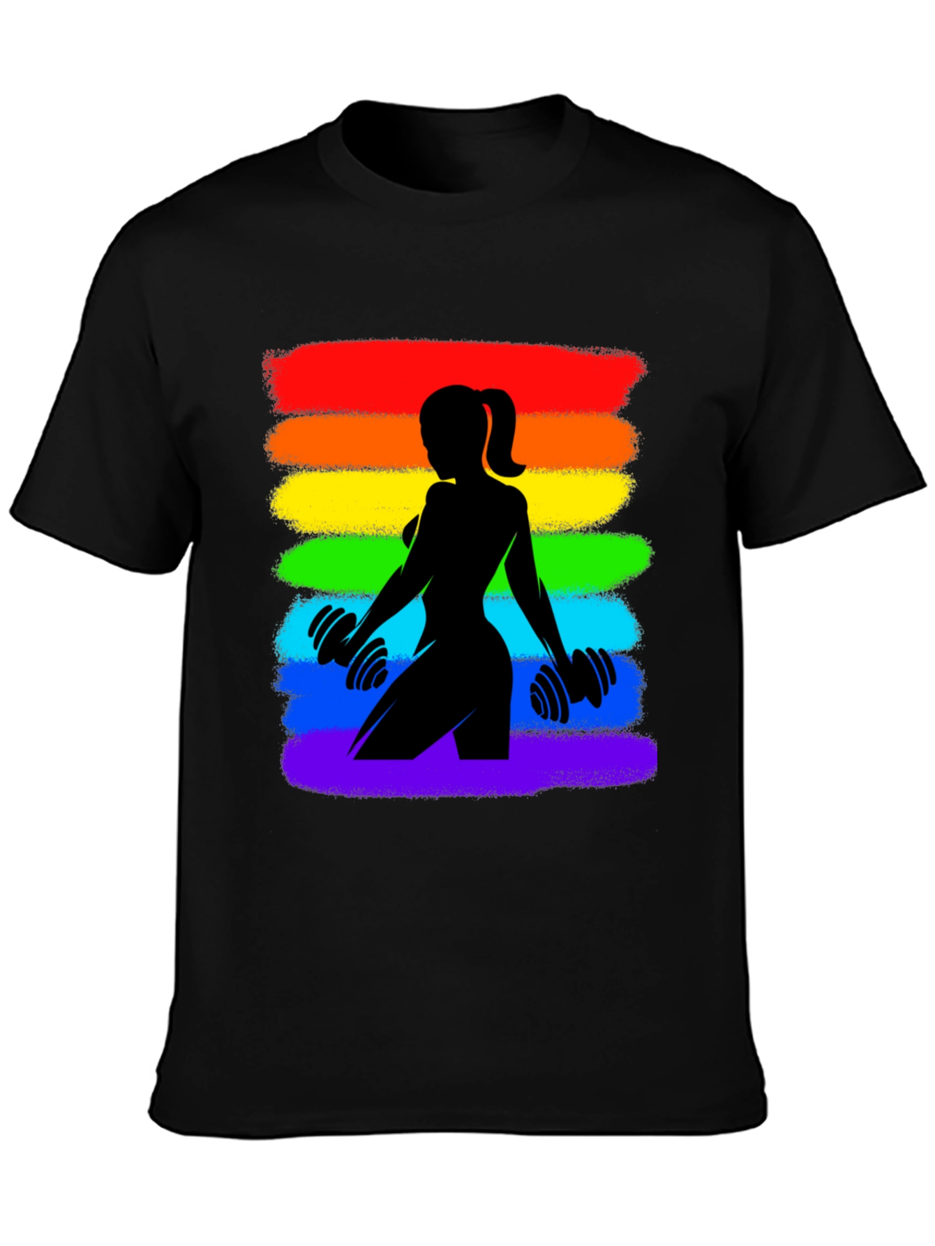 Rainbow Pride Fitness Womans Silhouette T-Shirt