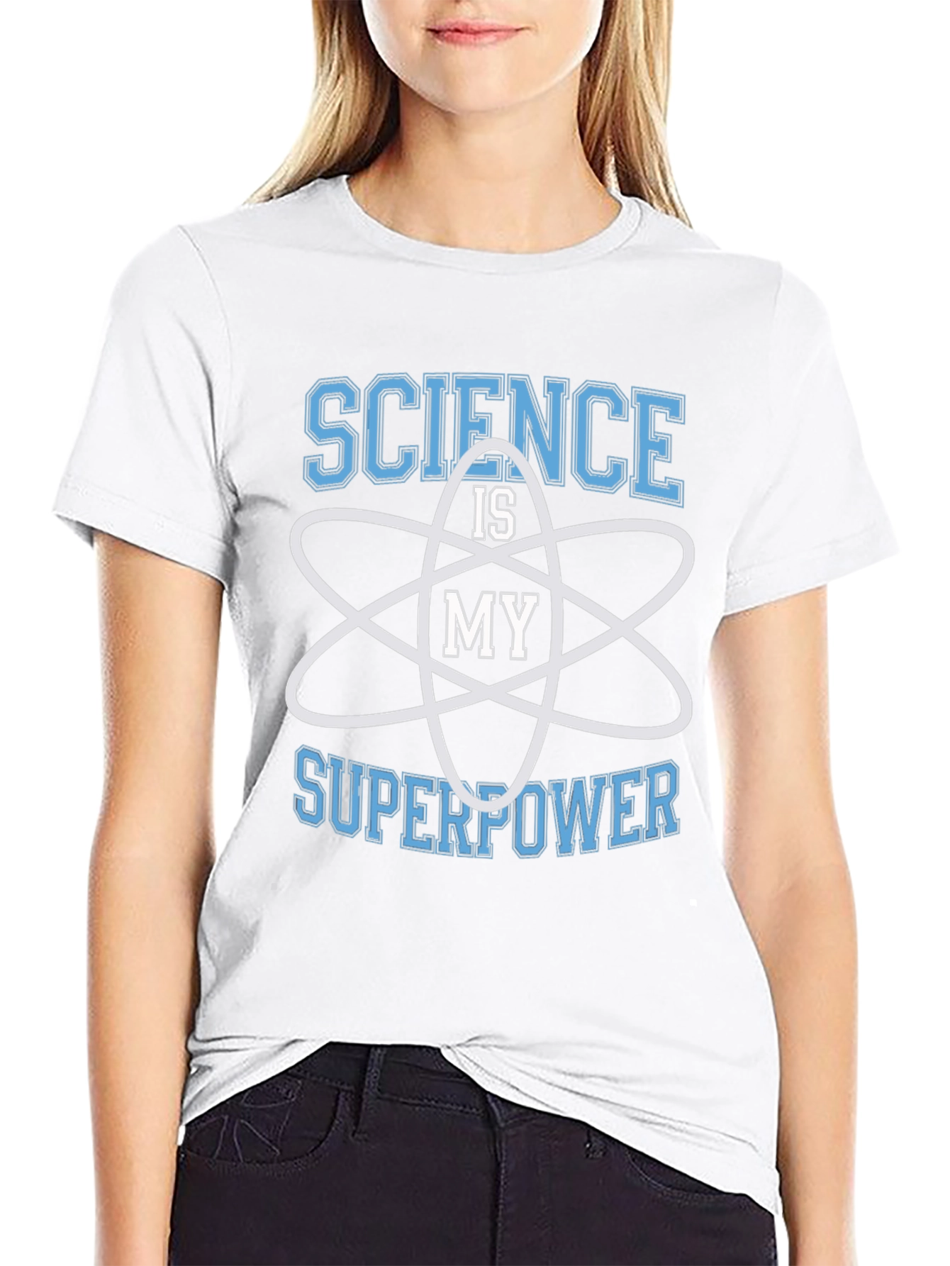 Science is My Superpower Black Graphic T-Shirt