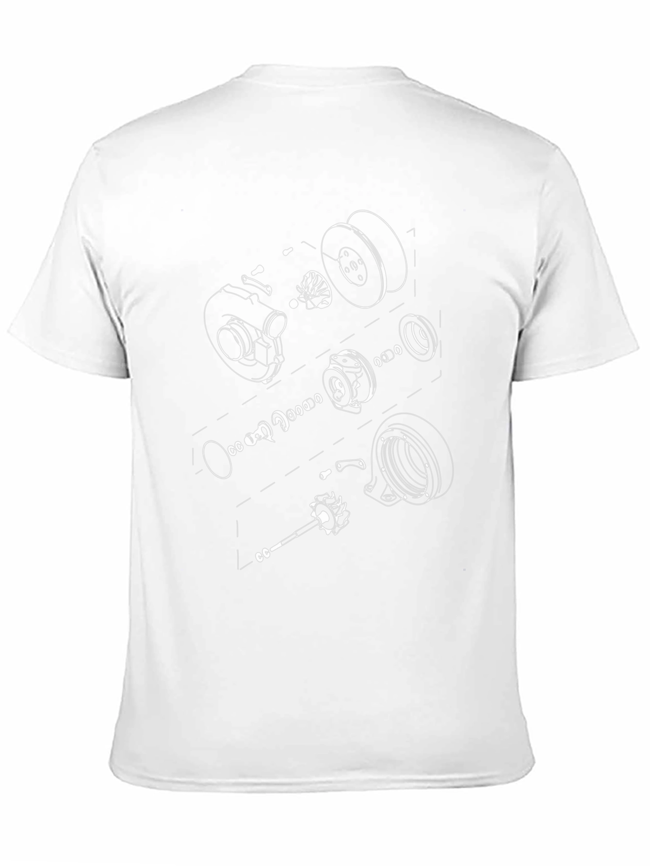 Turbocharger Engine Diagram T-Shirt - Black