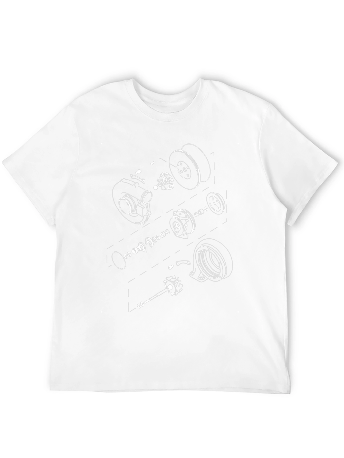 Turbocharger Engine Diagram T-Shirt - Black