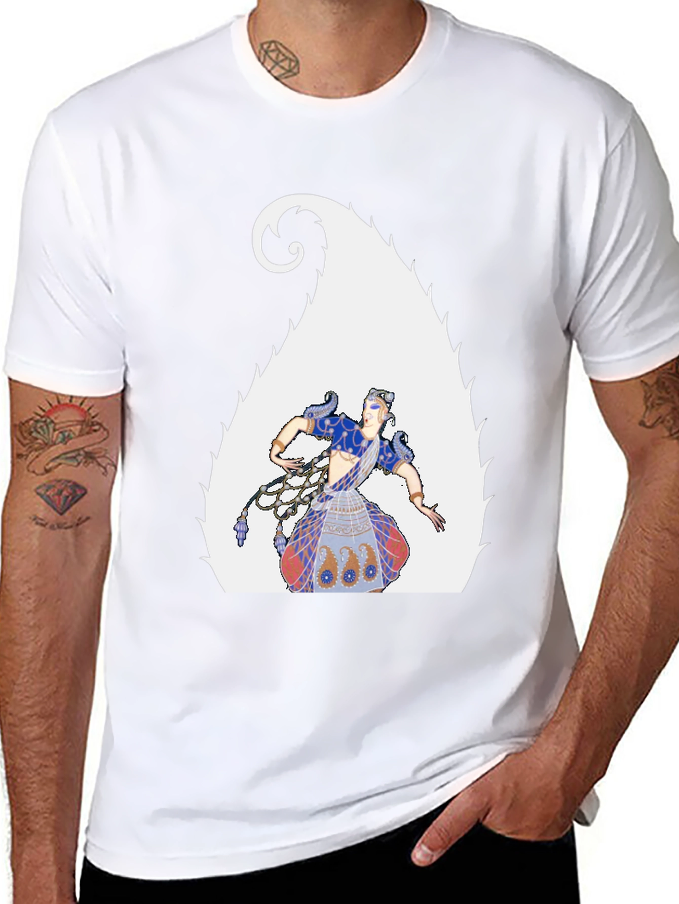 Artistic Graphic Tee - Dancer Design
