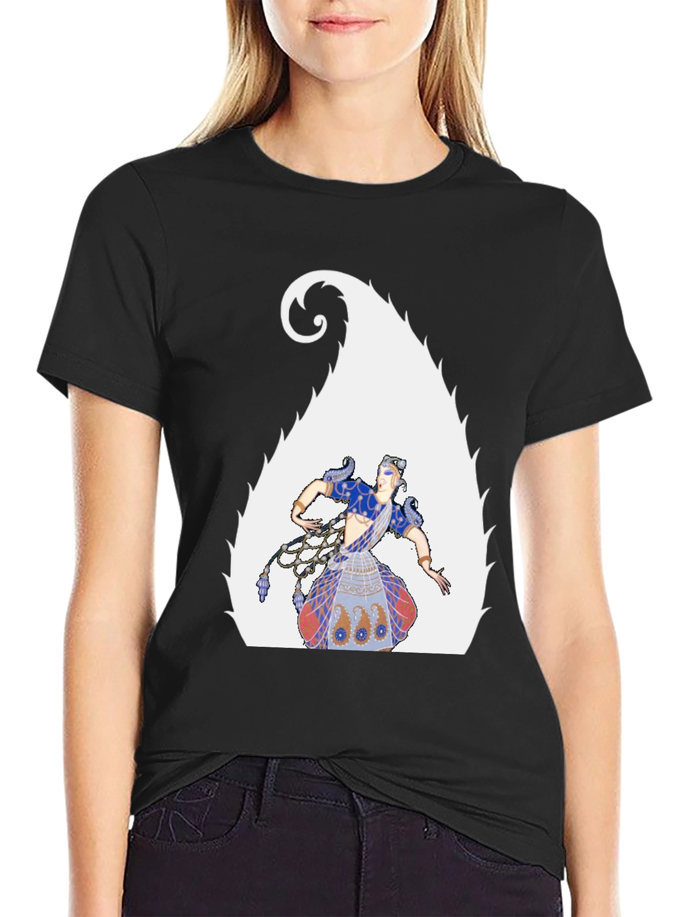 Artistic Graphic Tee - Dancer Design