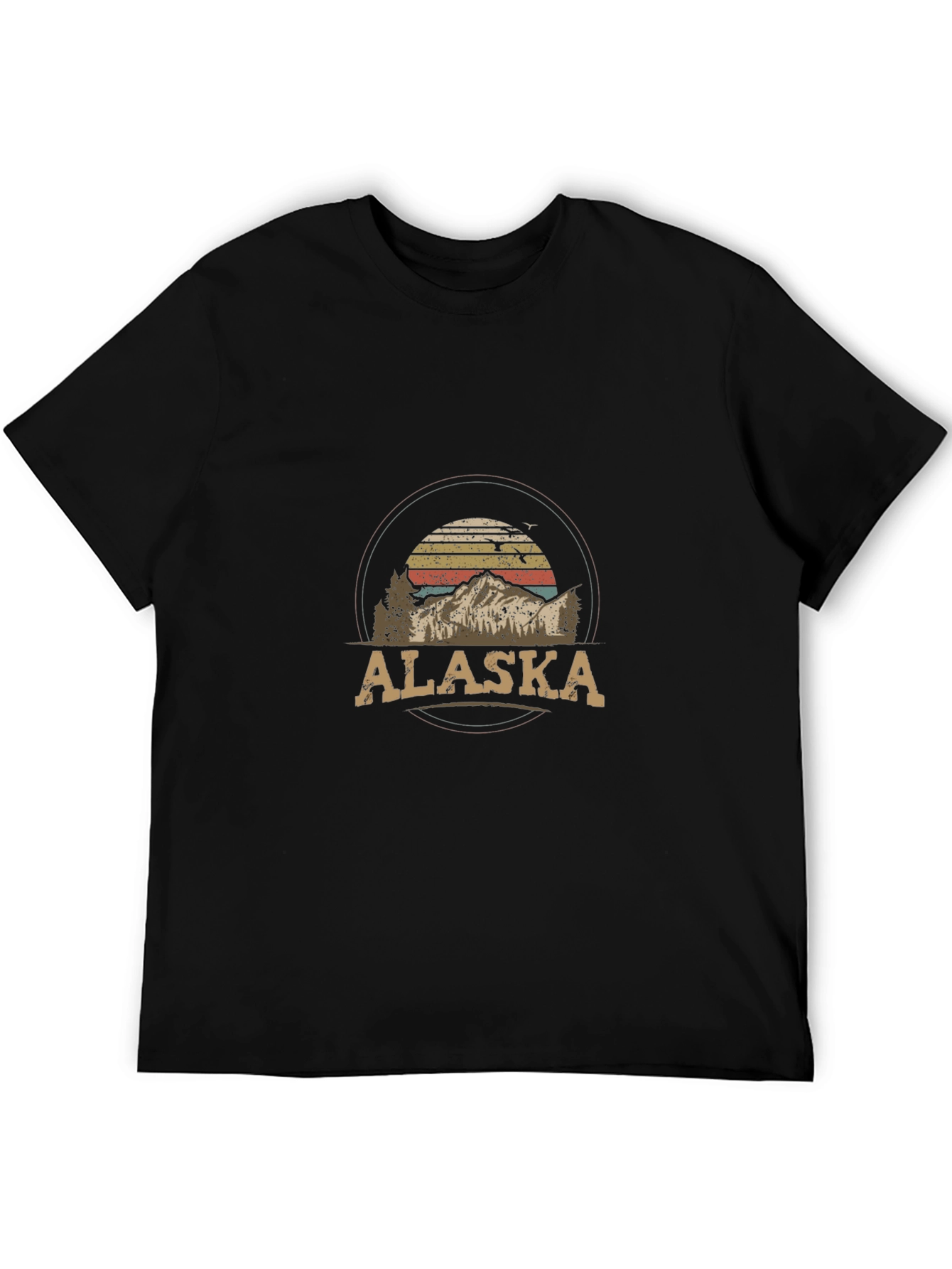 Alaska Mountain Graphic Tee - Retro Style T-Shirt