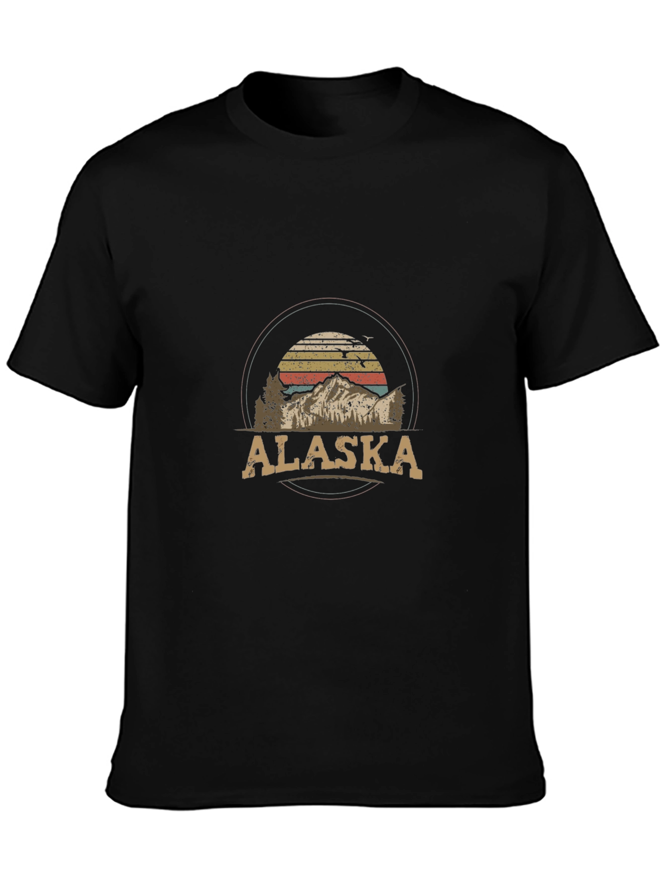 Alaska Mountain Graphic Tee - Retro Style T-Shirt