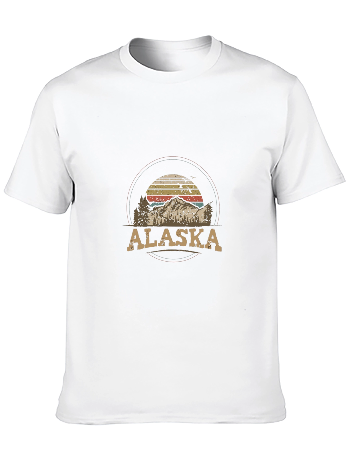 Alaska Mountain Graphic Tee - Retro Style T-Shirt