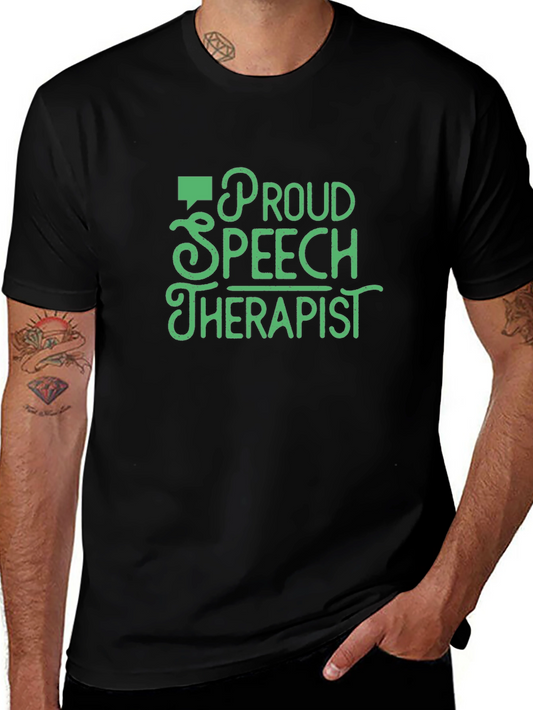 Proud Speech Therapist Black T-Shirt