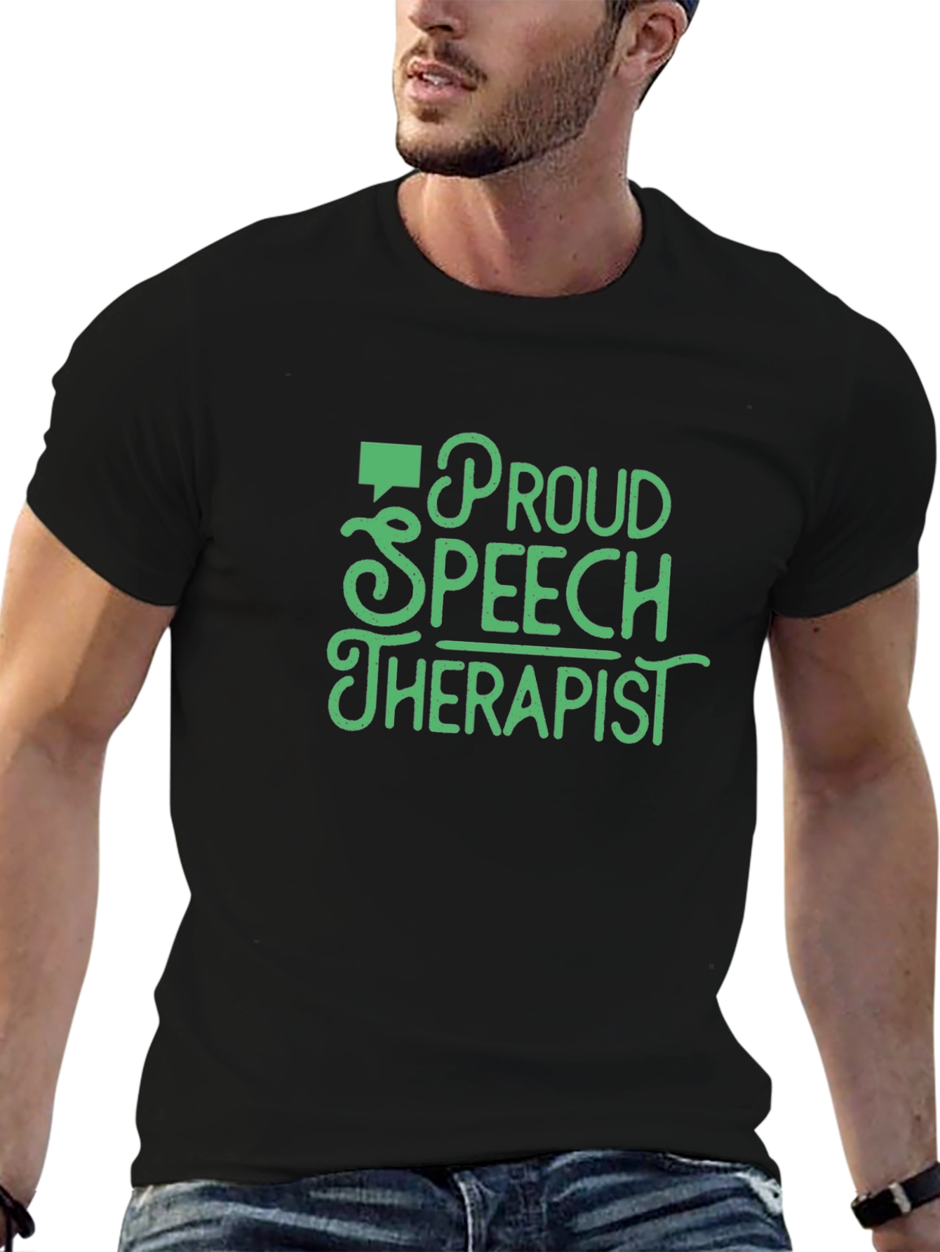Proud Speech Therapist Black T-Shirt