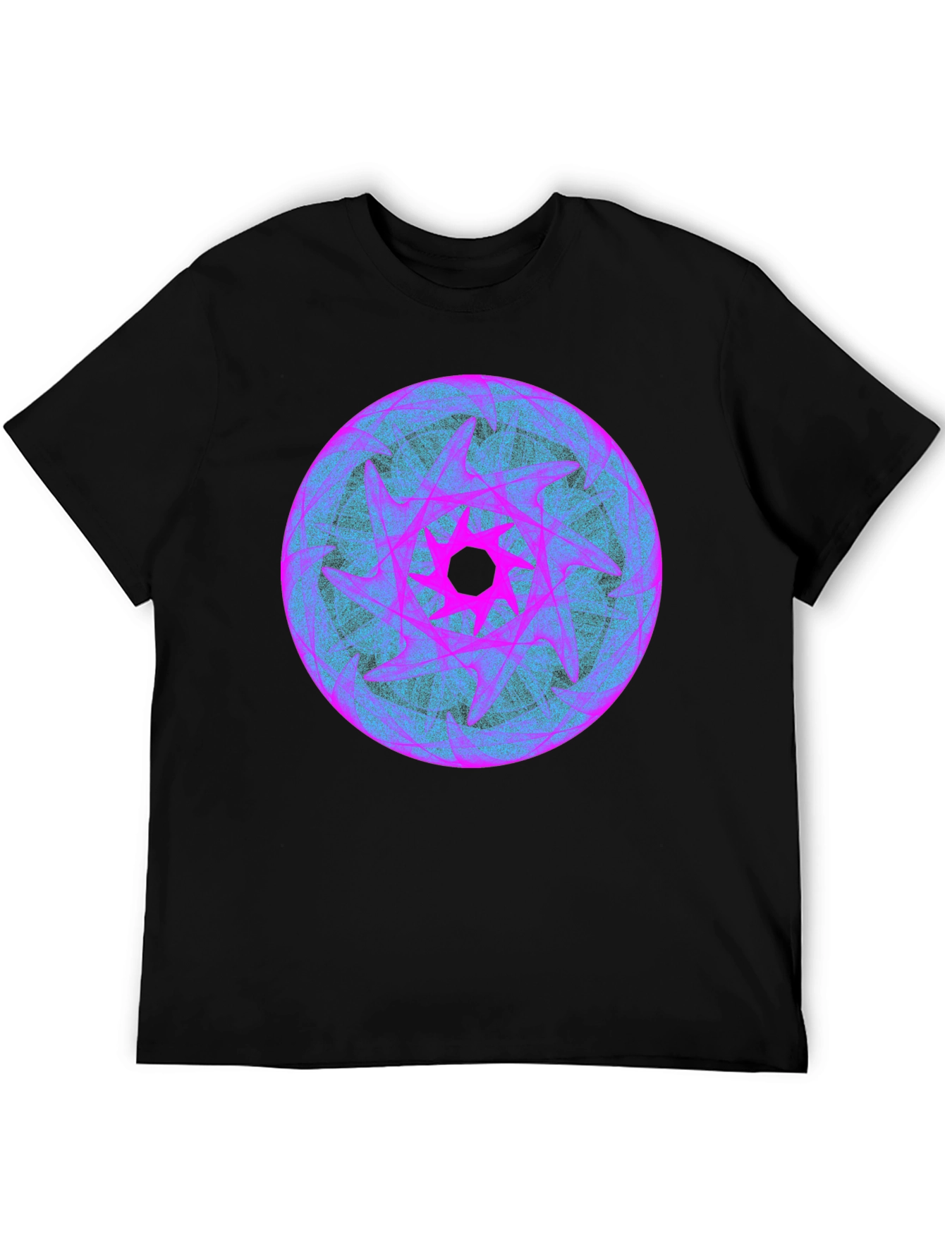 Abstract Graphic Print Black Crew Neck T-Shirt
