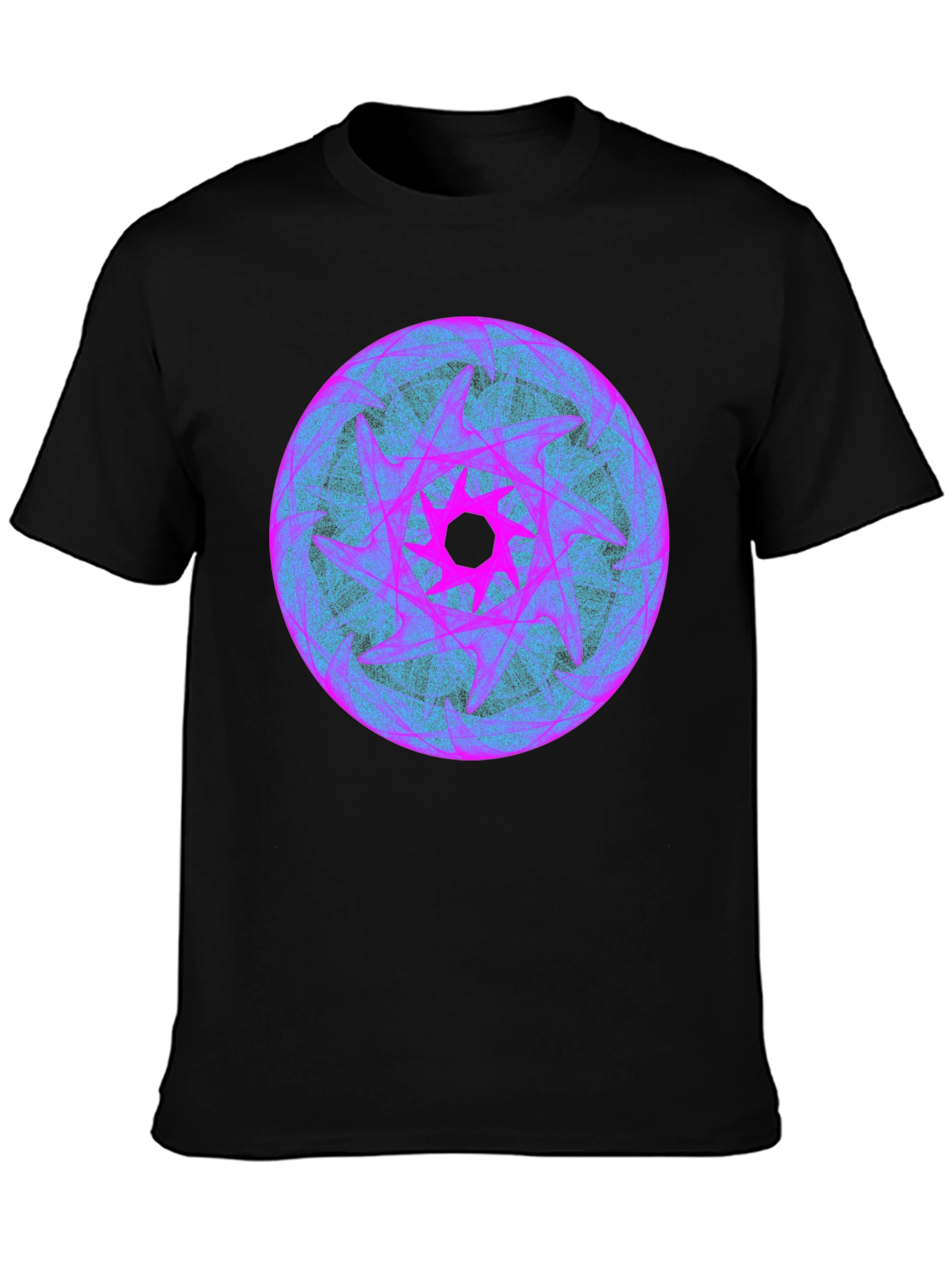 Abstract Graphic Print Black Crew Neck T-Shirt