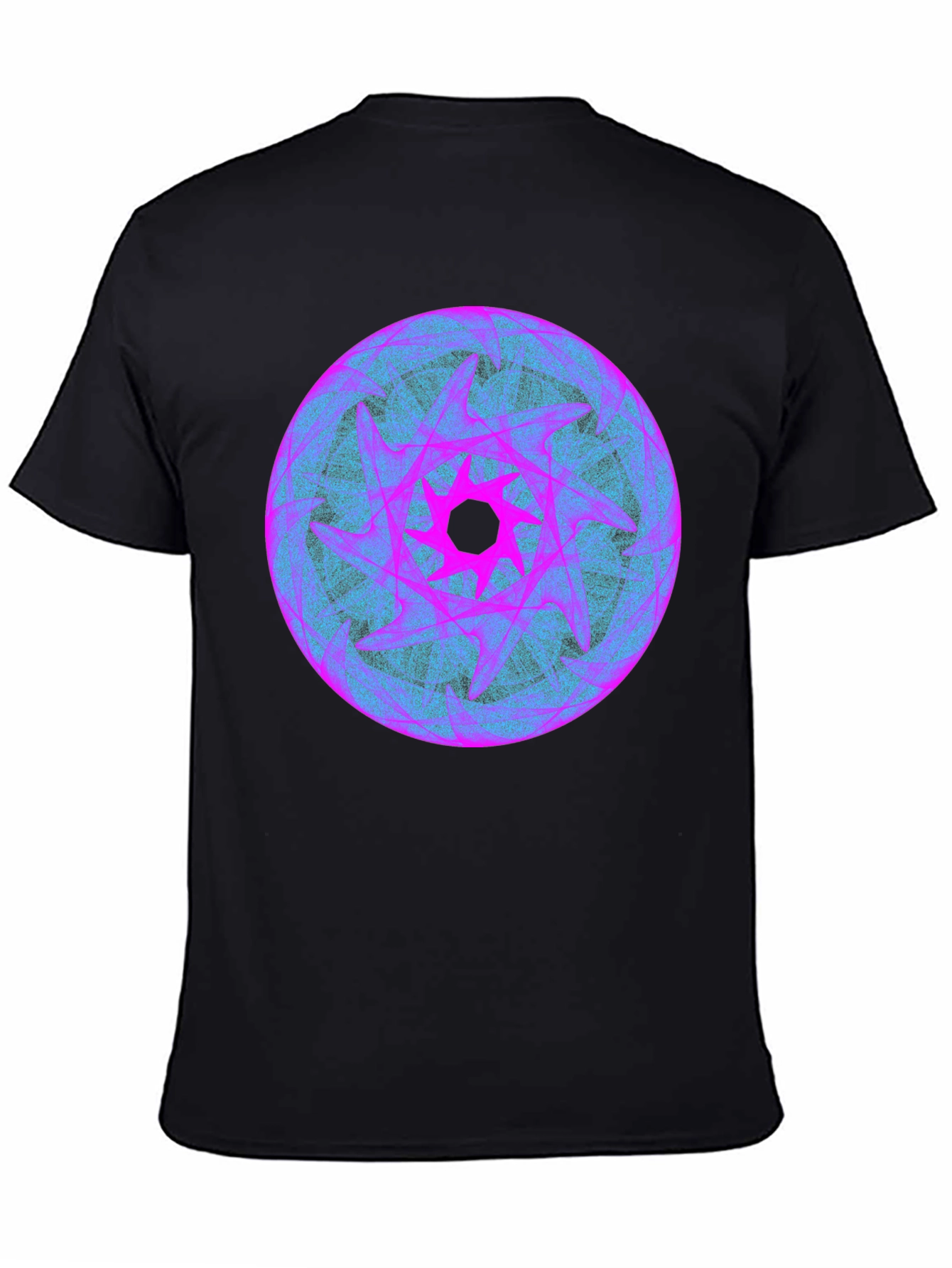 Abstract Graphic Print Black Crew Neck T-Shirt