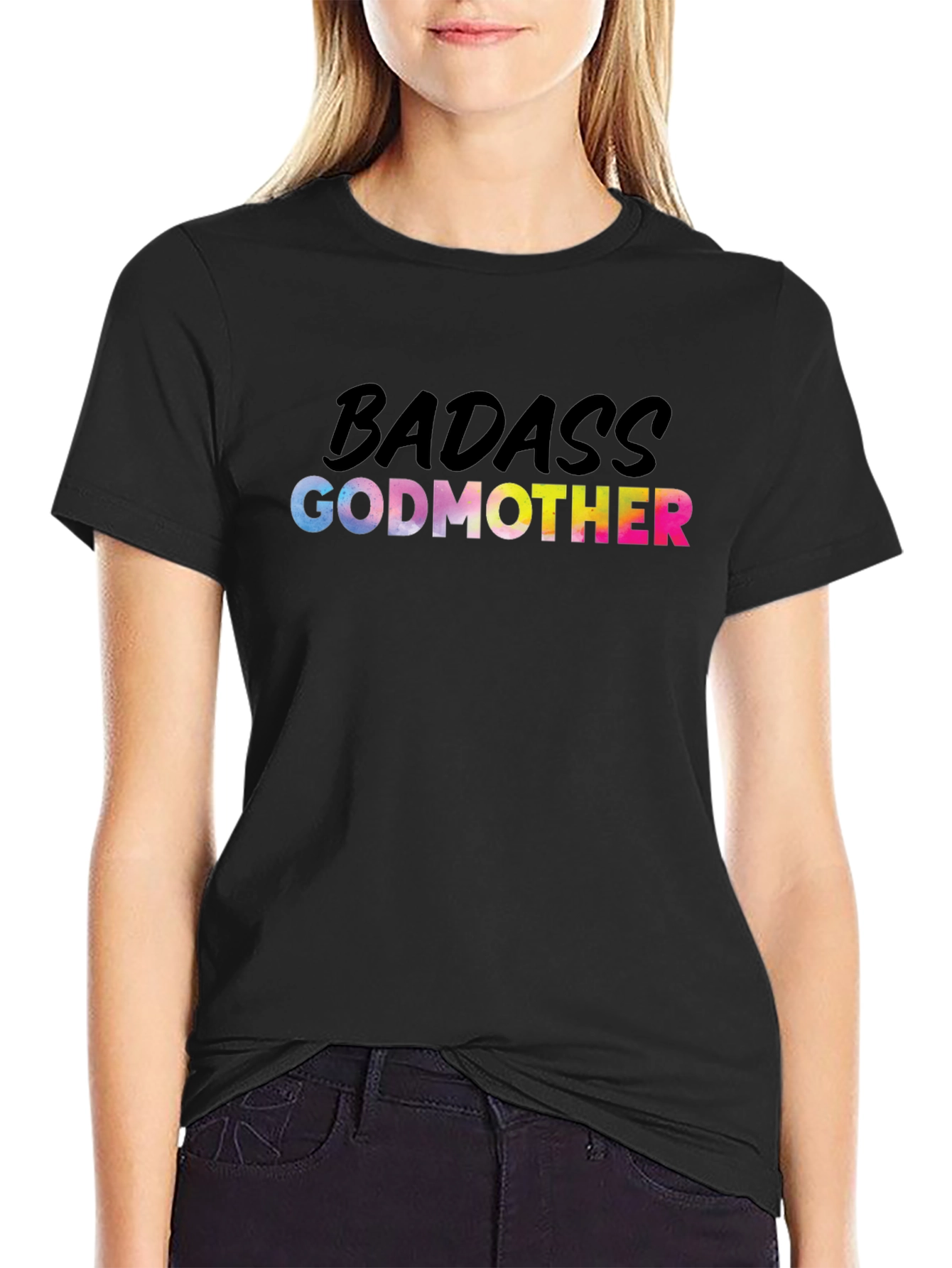 Badass Godmother Graphic Tee - Black Cotton T-Shirt