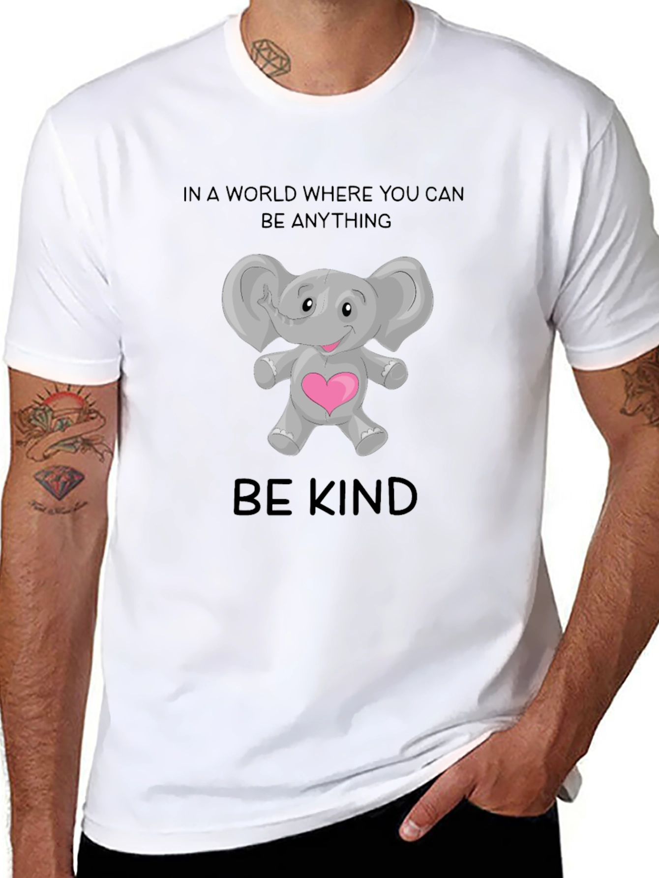 Be Kind Elephant Graphic T-Shirt