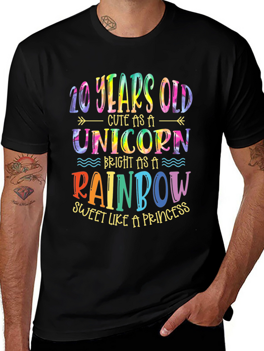 10 Year Old Unicorn Rainbow Birthday Shirt