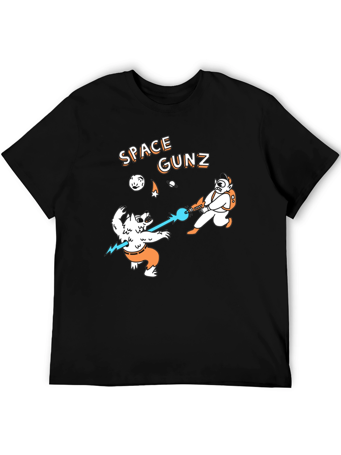 Space Gunz Graphic Tee - Unique Design Black T-Shirt