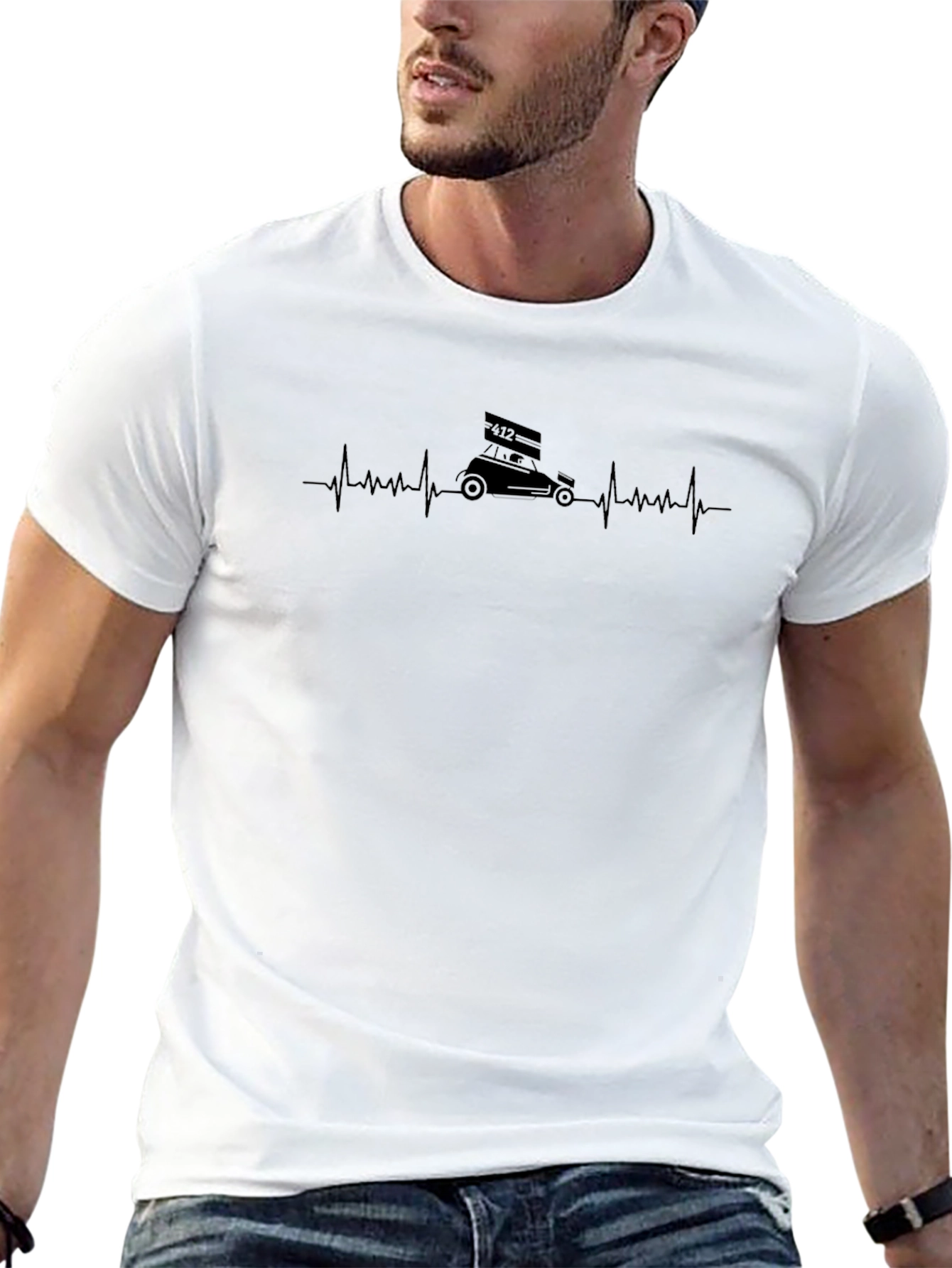 Racing Heartbeat T-Shirt - Black