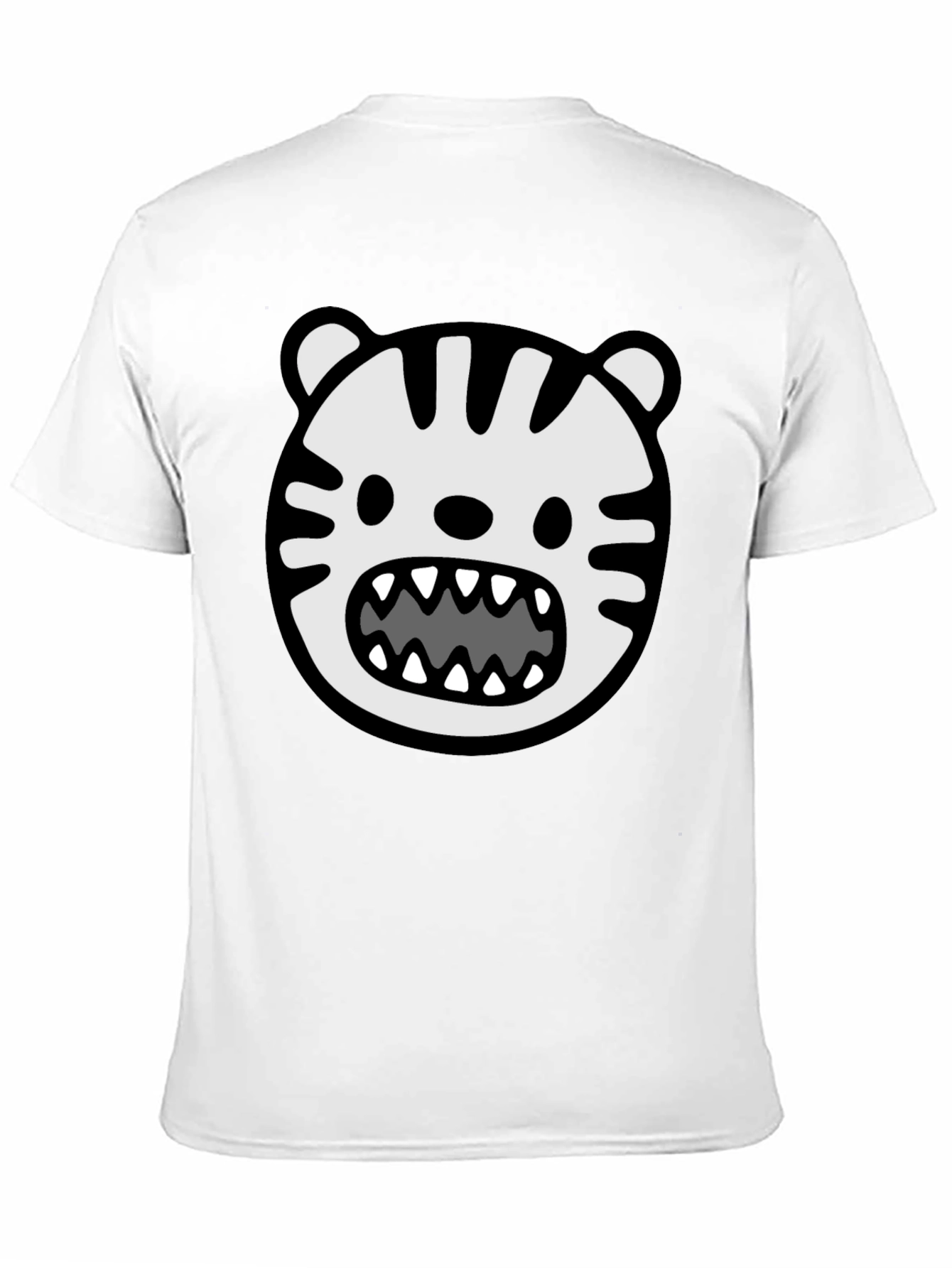 Cartoon Tiger Graphic Tee - Mens Black T-Shirt