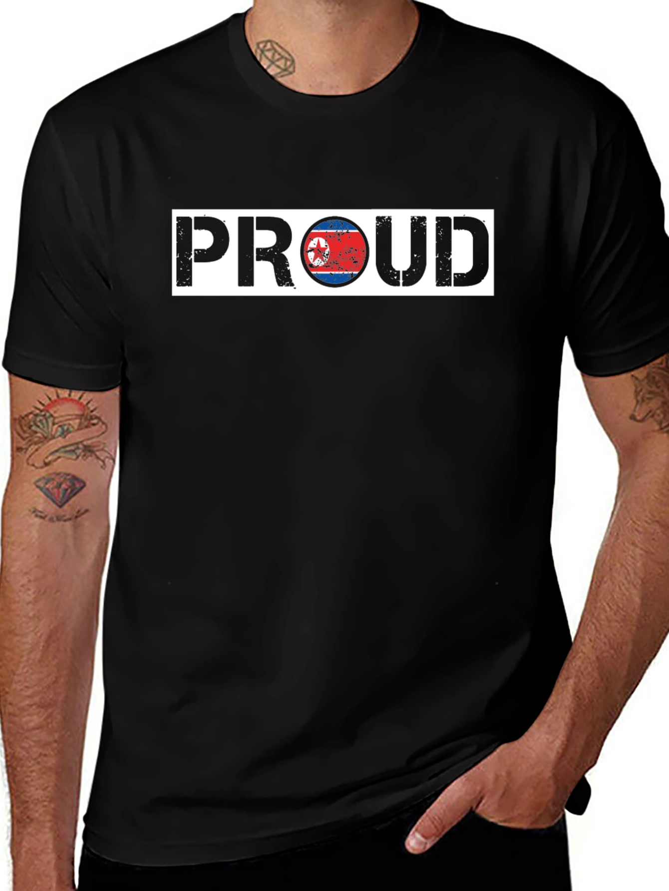 Proud North Korea Flag Graphic T-Shirt