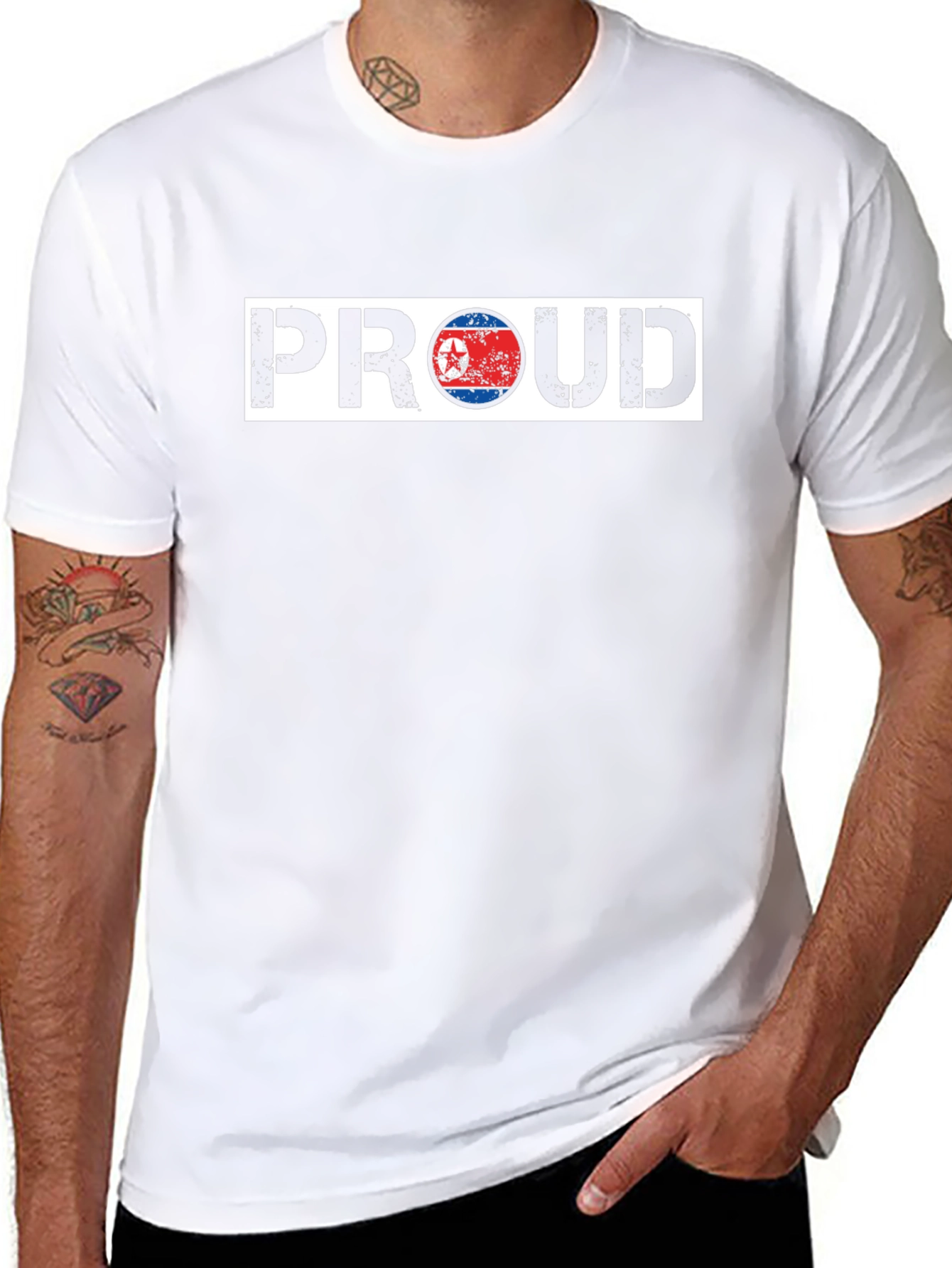 Proud North Korea Flag Graphic T-Shirt