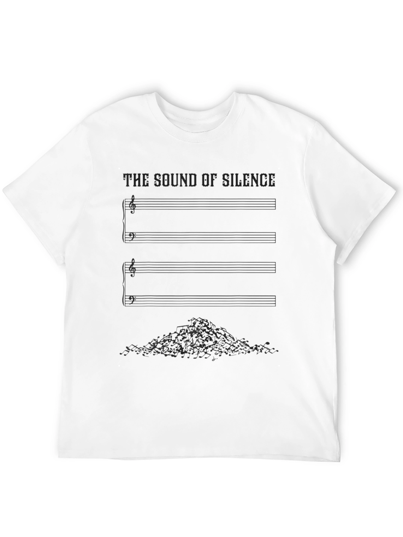 The Sound of Silence Music Sheet Black T-Shirt