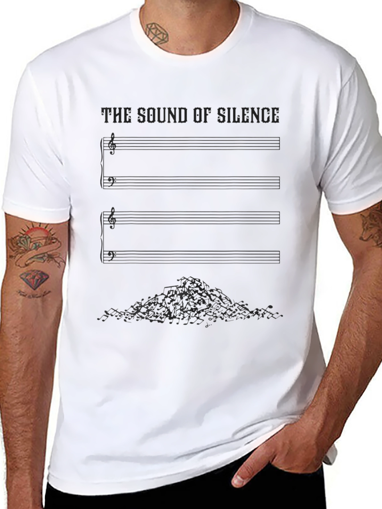 The Sound of Silence Music Sheet Black T-Shirt