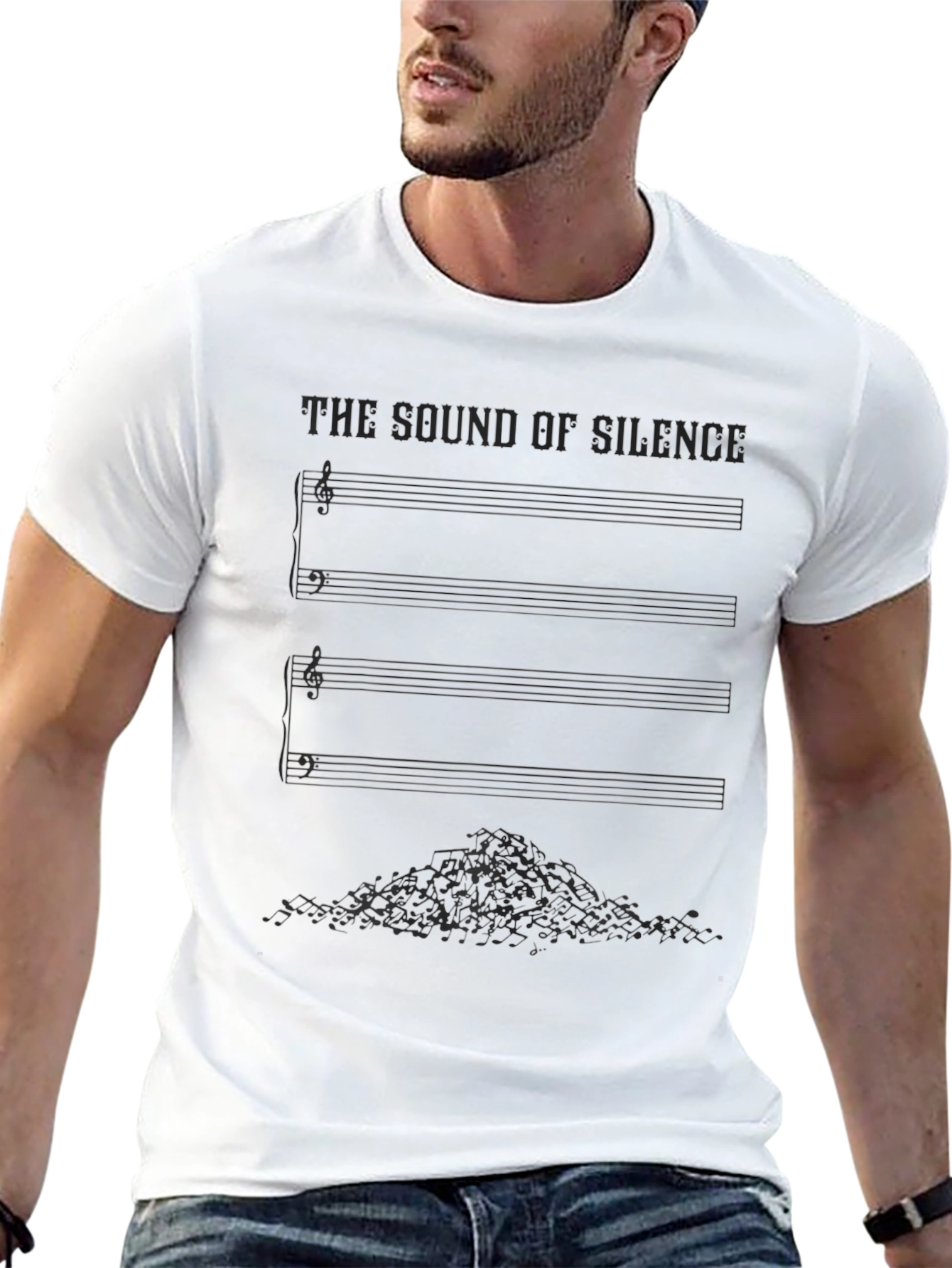 The Sound of Silence Music Sheet Black T-Shirt