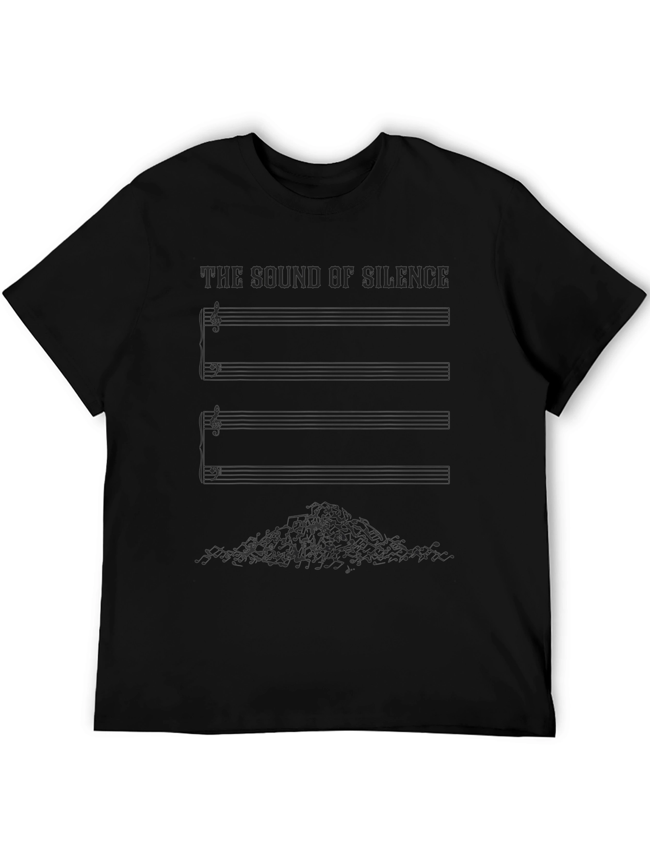 The Sound of Silence Music Sheet Black T-Shirt