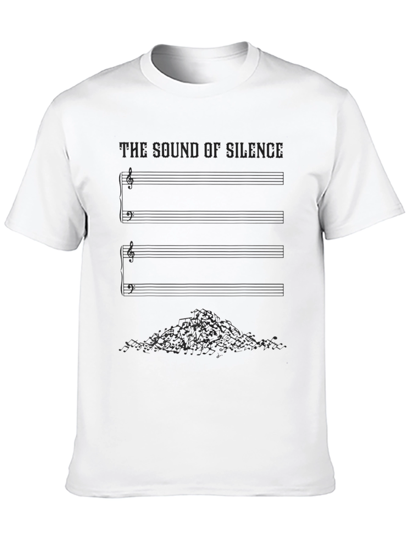 The Sound of Silence Music Sheet Black T-Shirt