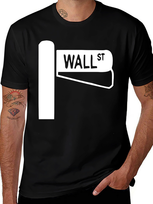 Wall Street Sign T-Shirt - Black