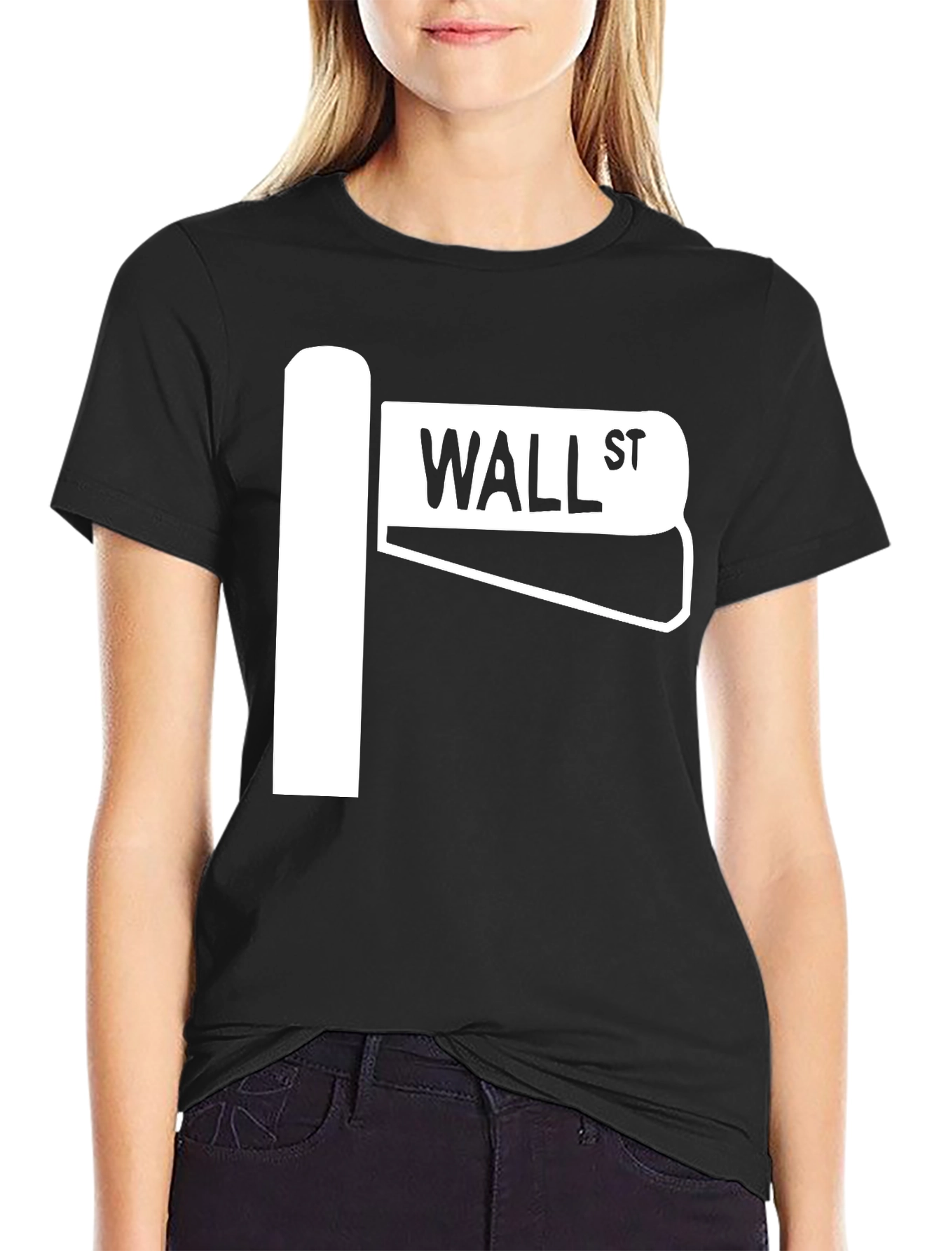 Wall Street Sign T-Shirt - Black