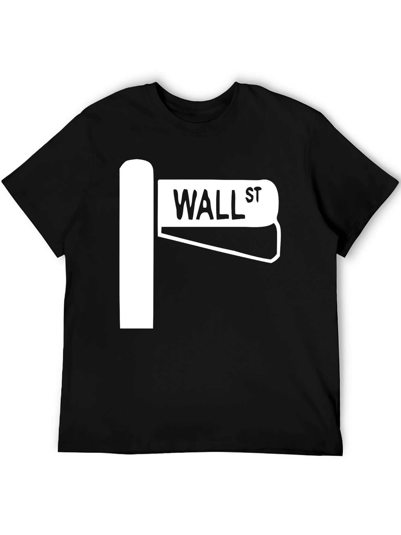 Wall Street Sign T-Shirt - Black