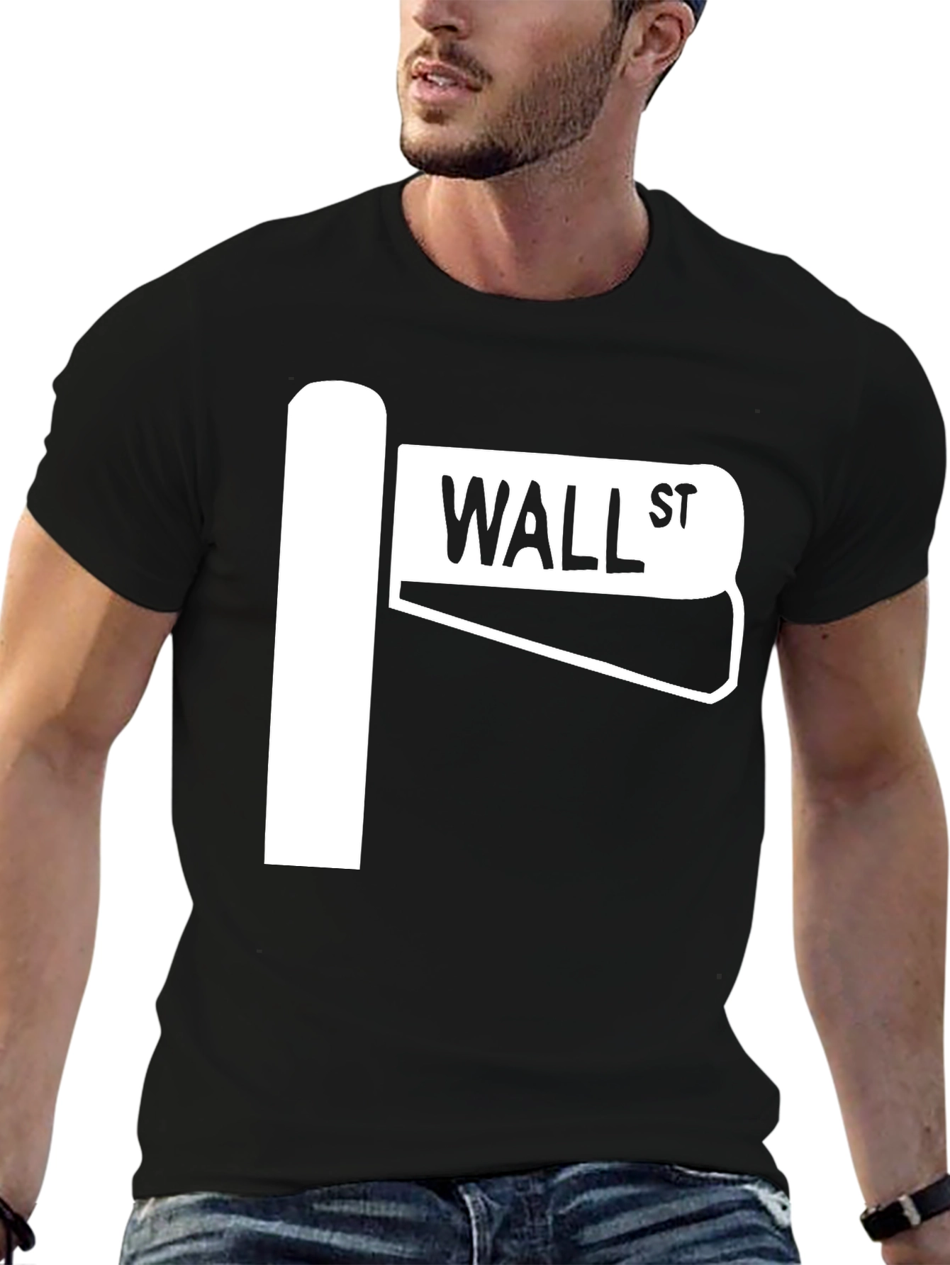 Wall Street Sign T-Shirt - Black