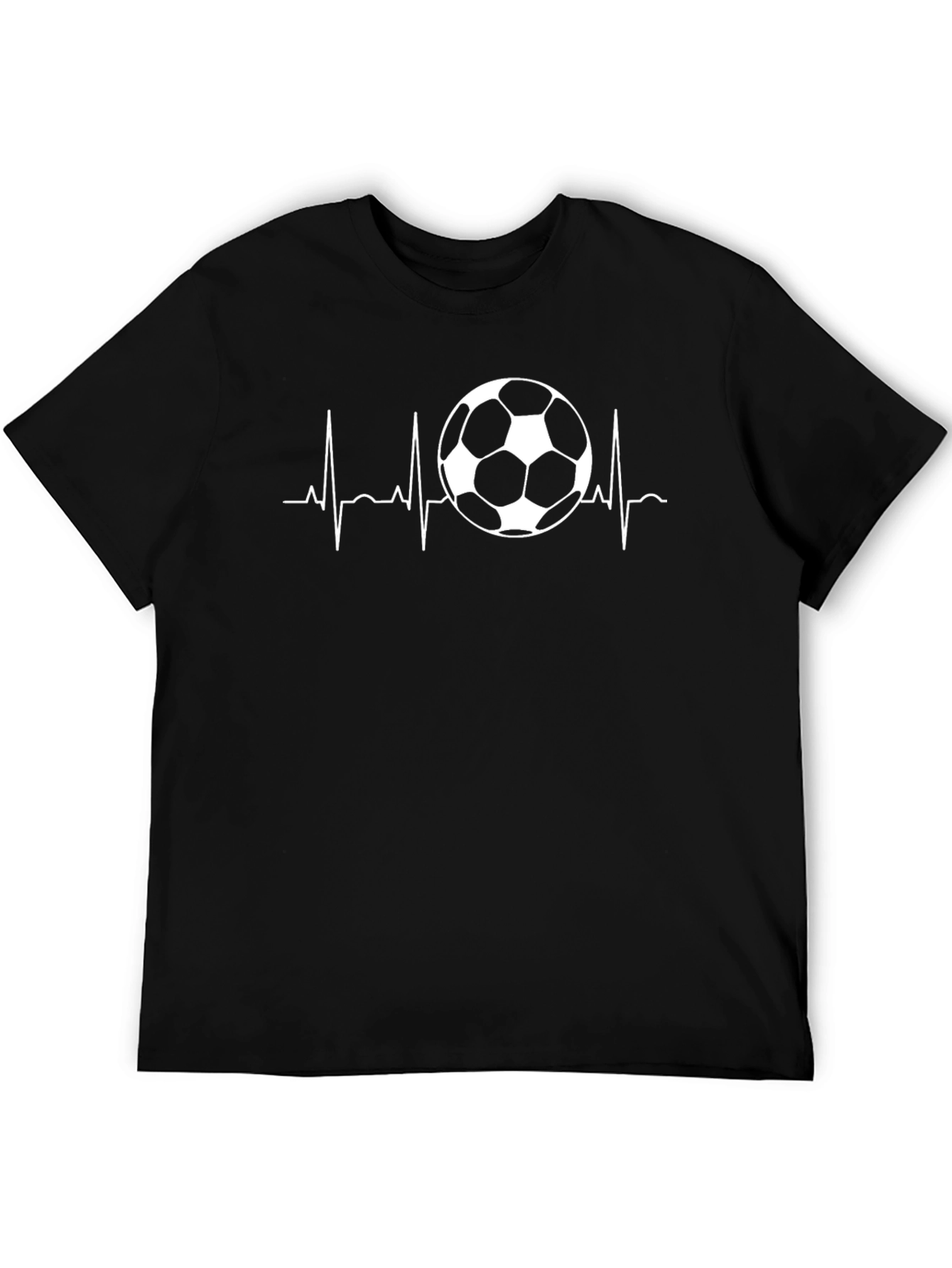 Soccer Heartbeat T-Shirt - Black