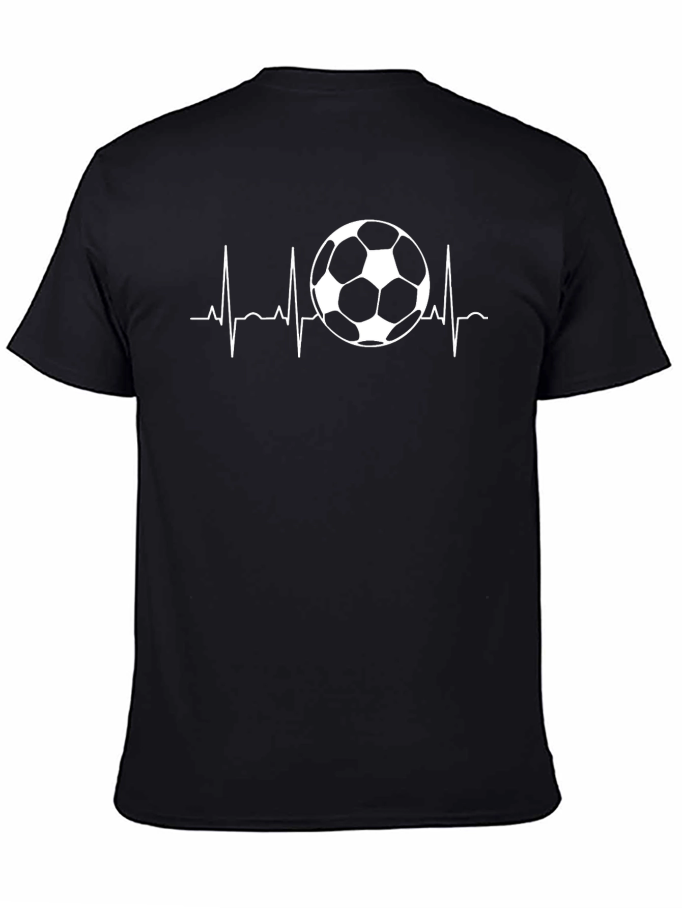 Soccer Heartbeat T-Shirt - Black