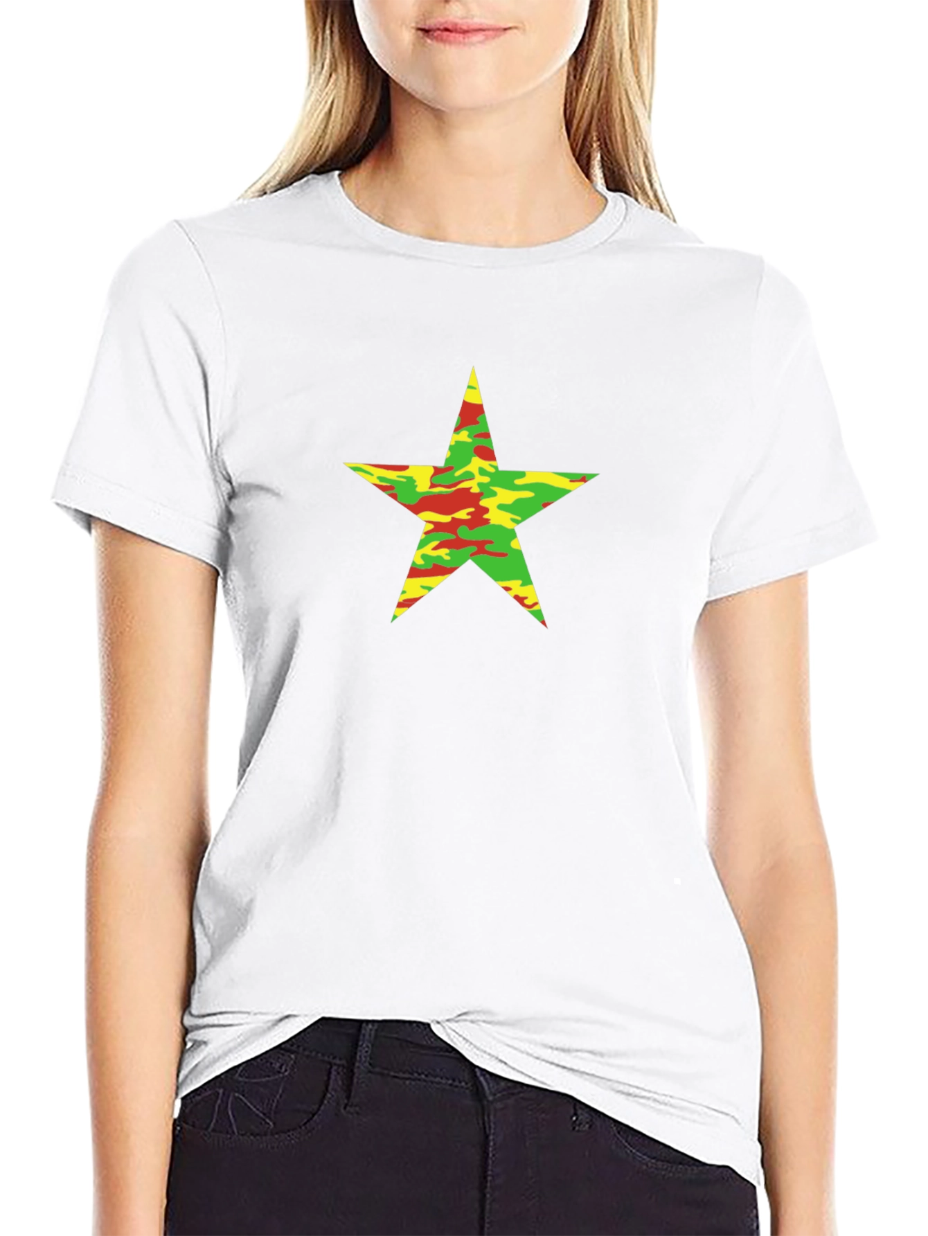 Camo Star Graphic Black T-Shirt