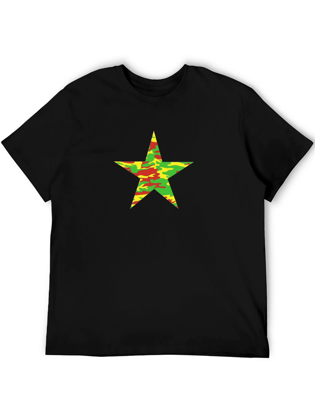 Camo Star Graphic Black T-Shirt