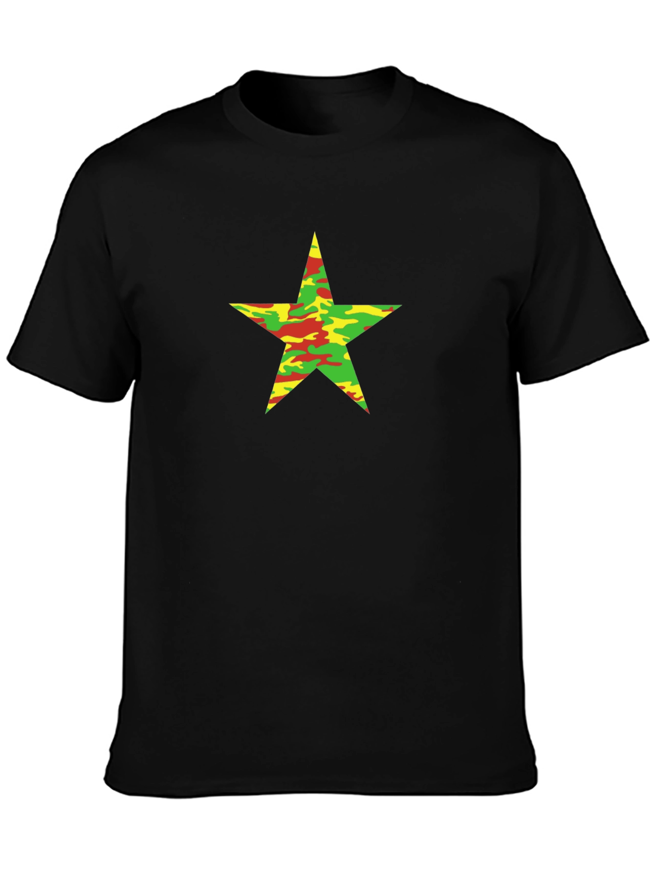 Camo Star Graphic Black T-Shirt